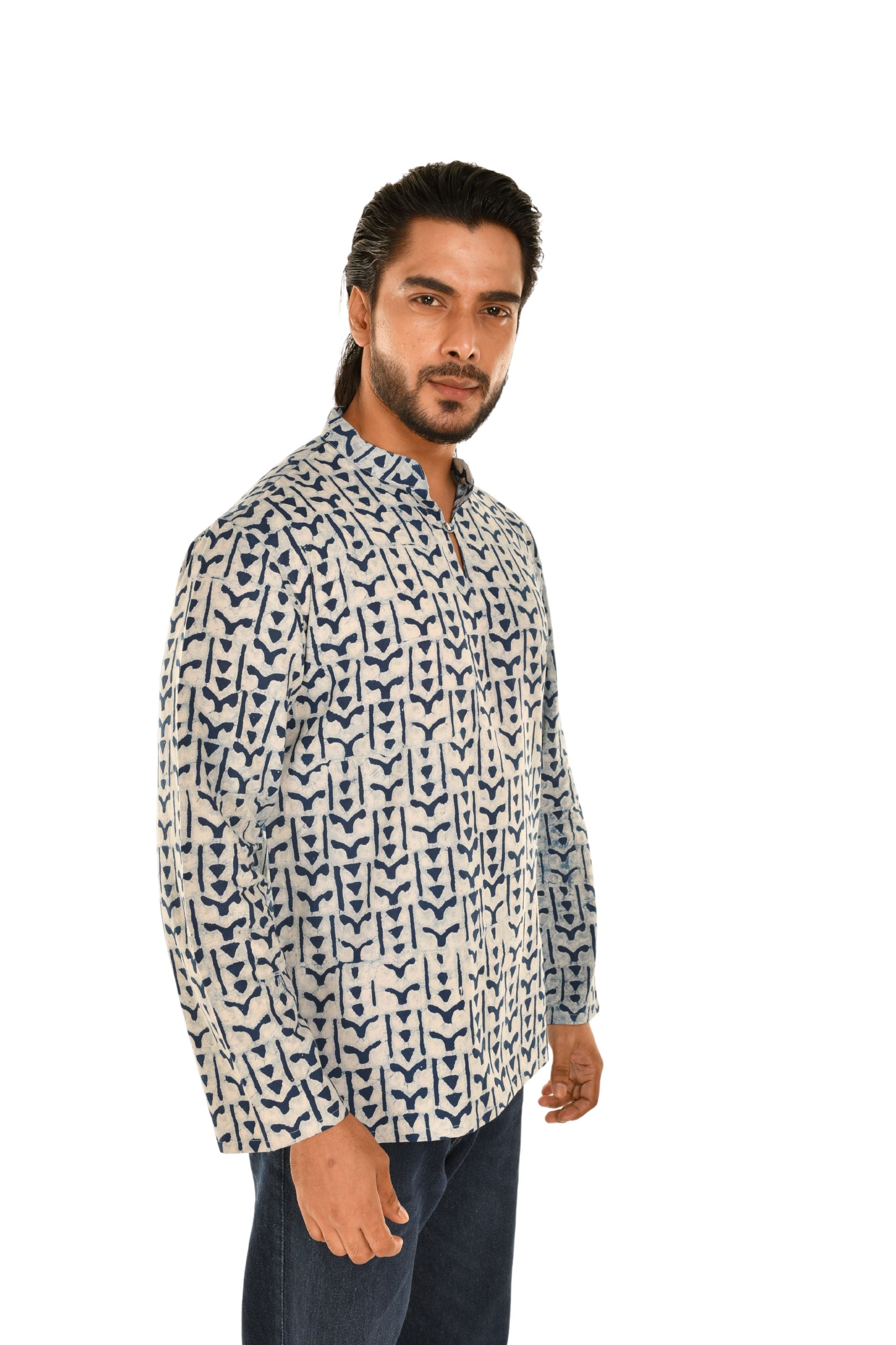 Sanganeri Block Print Blue Short Kurta