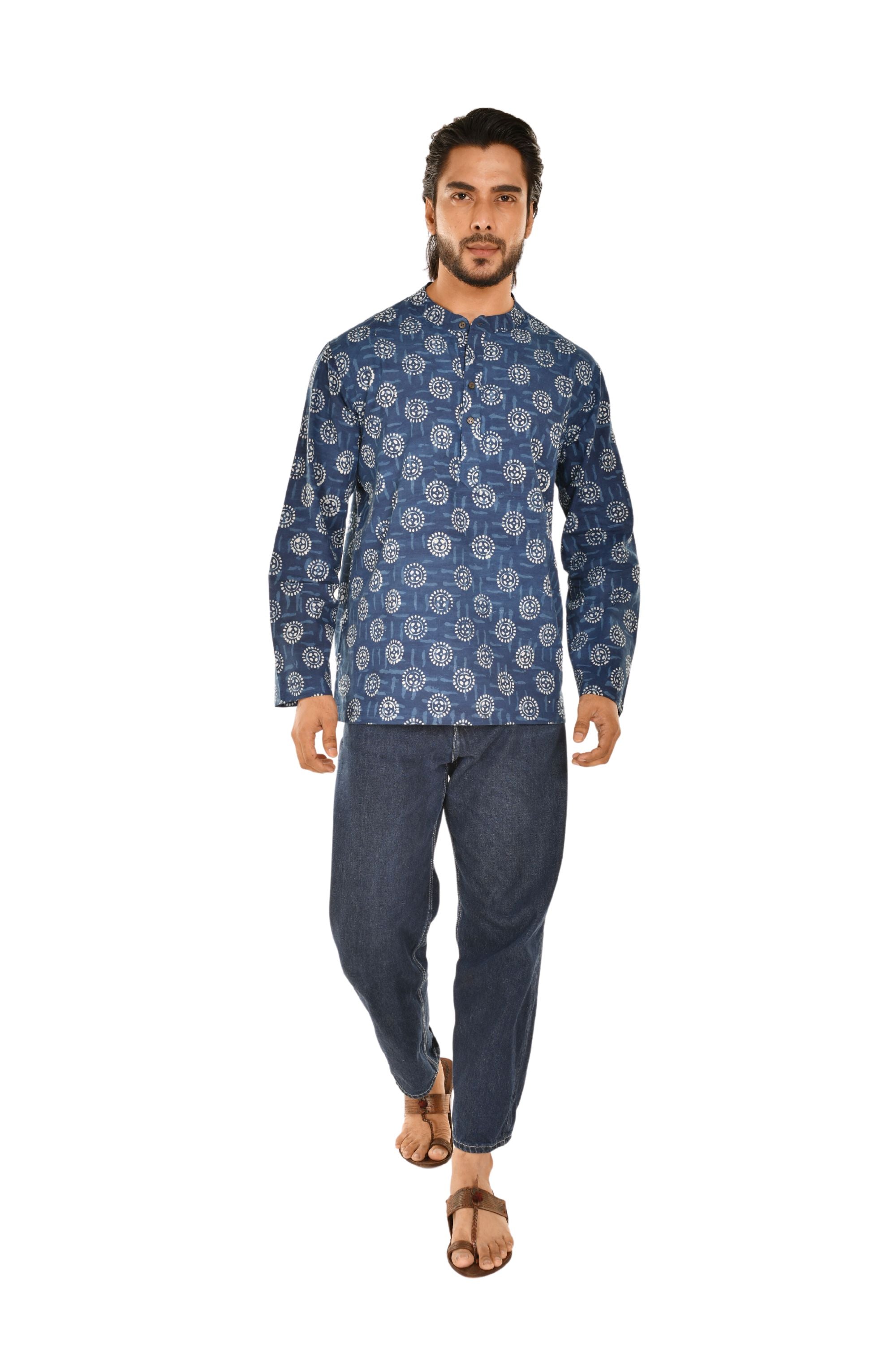 Indigo Short Kurta for Men Indigo