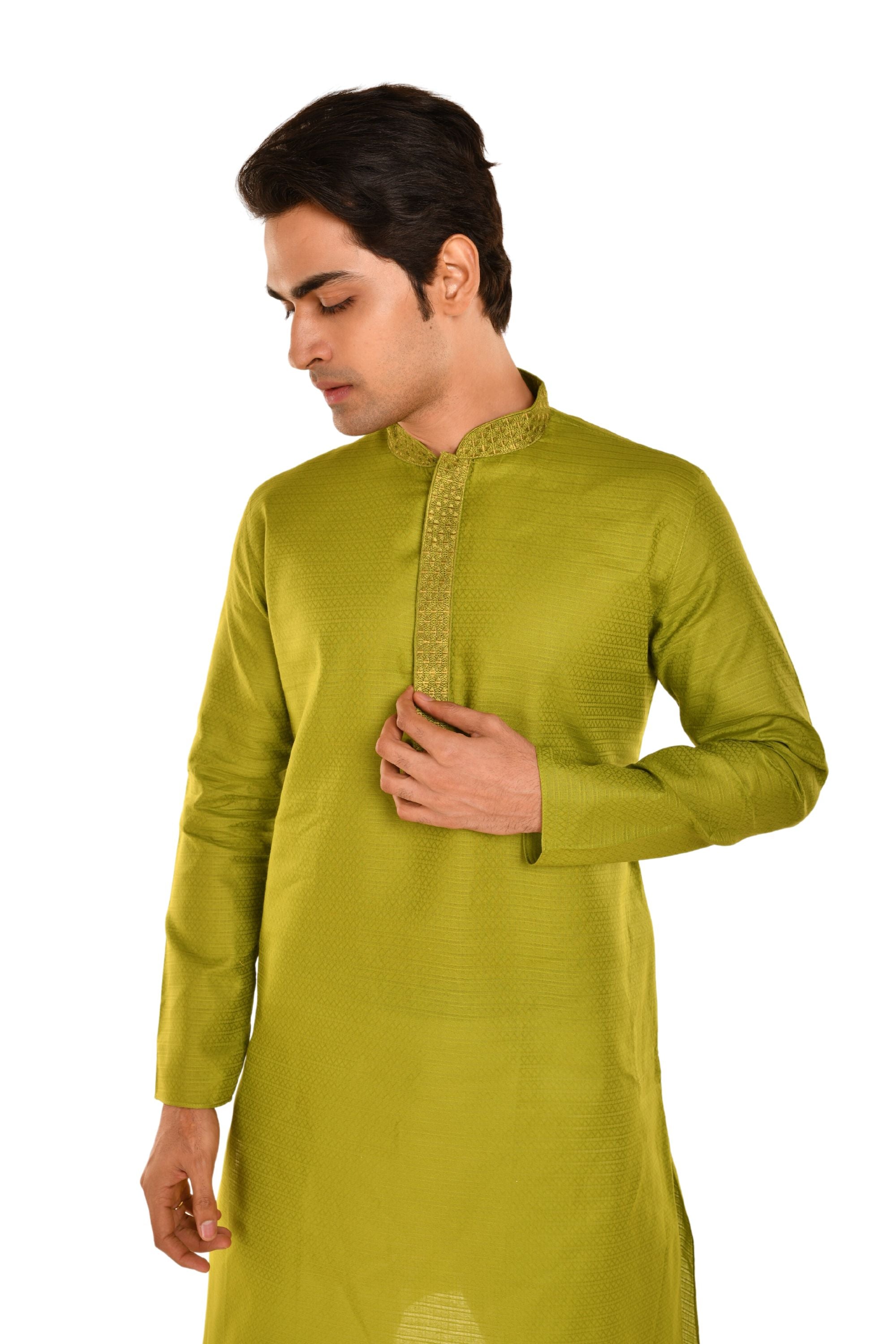 Basic Embroidered Straight Kurta for Men