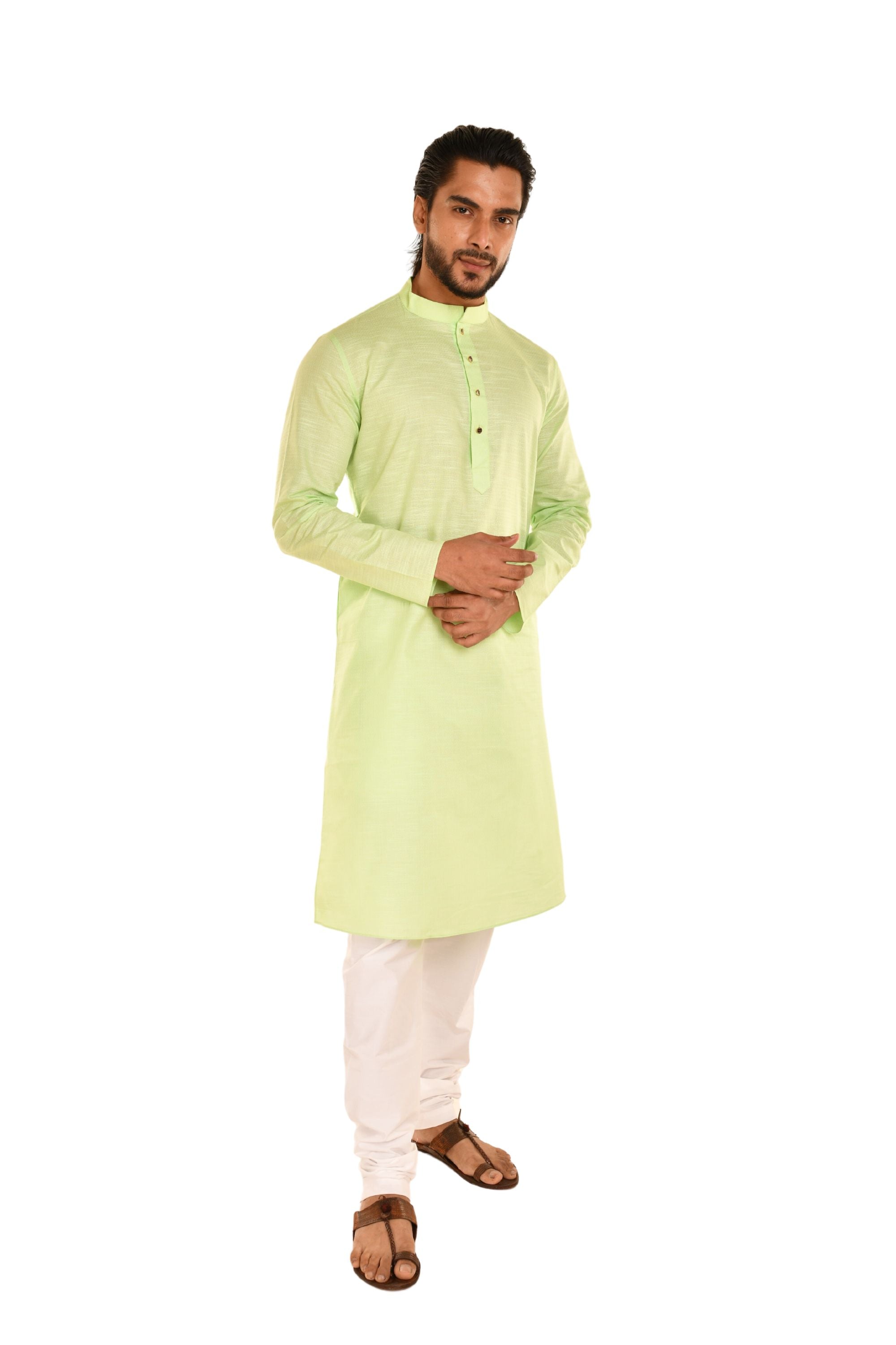 Casual Pure Cotton Kurta Green