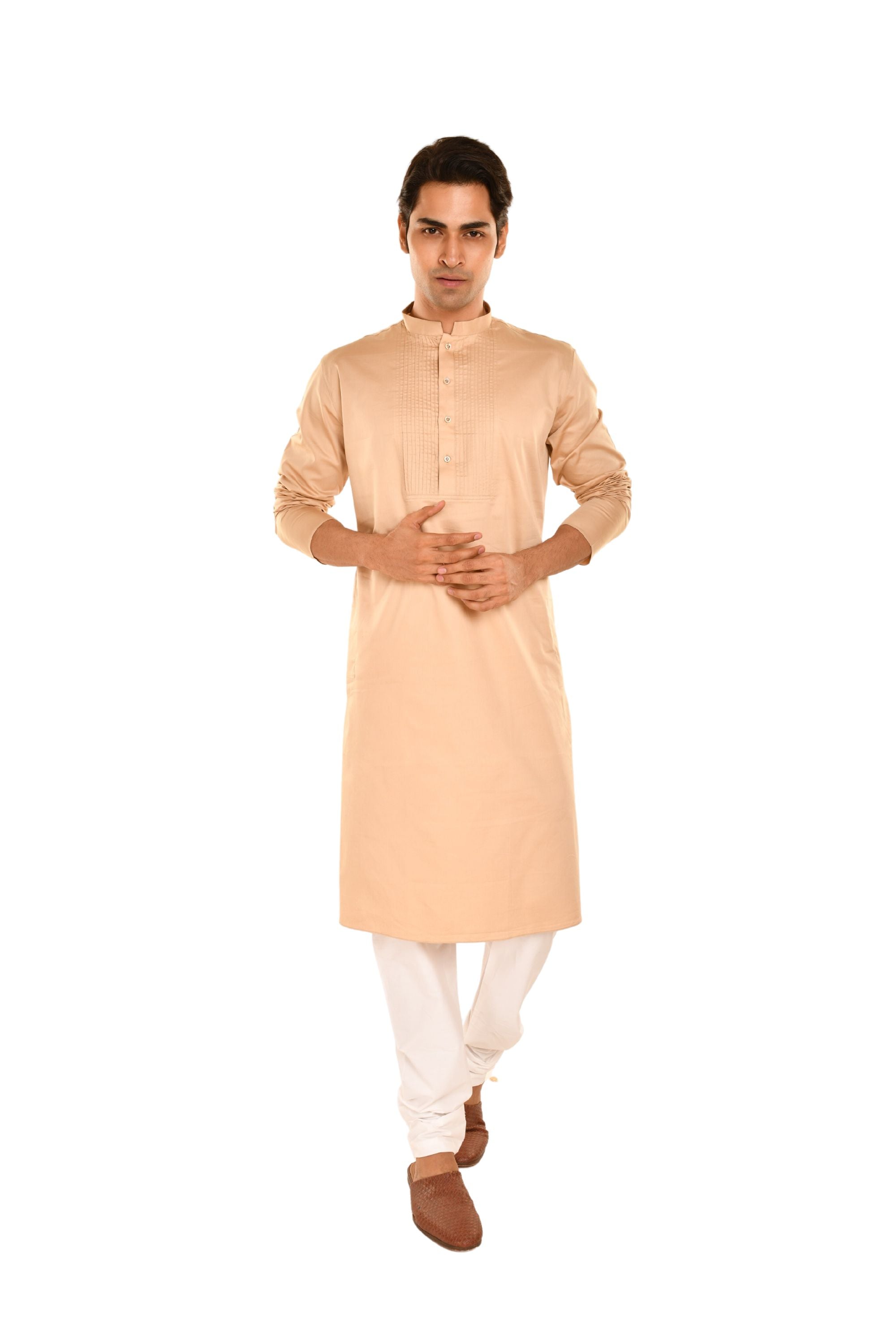 Cotton Comfort Fit Long Kurta Tusser