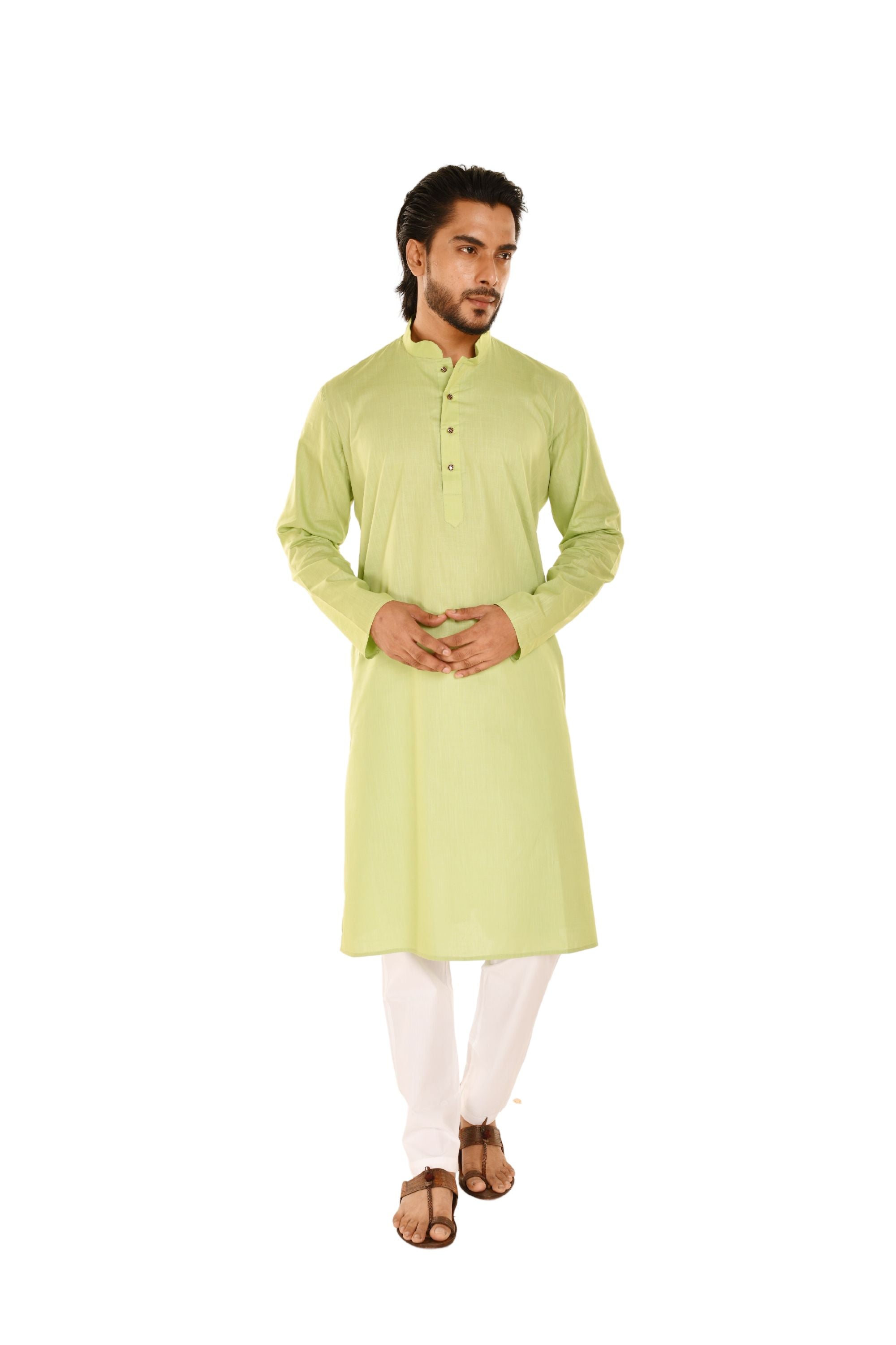 Criss Crossed Striped Kurta Mint