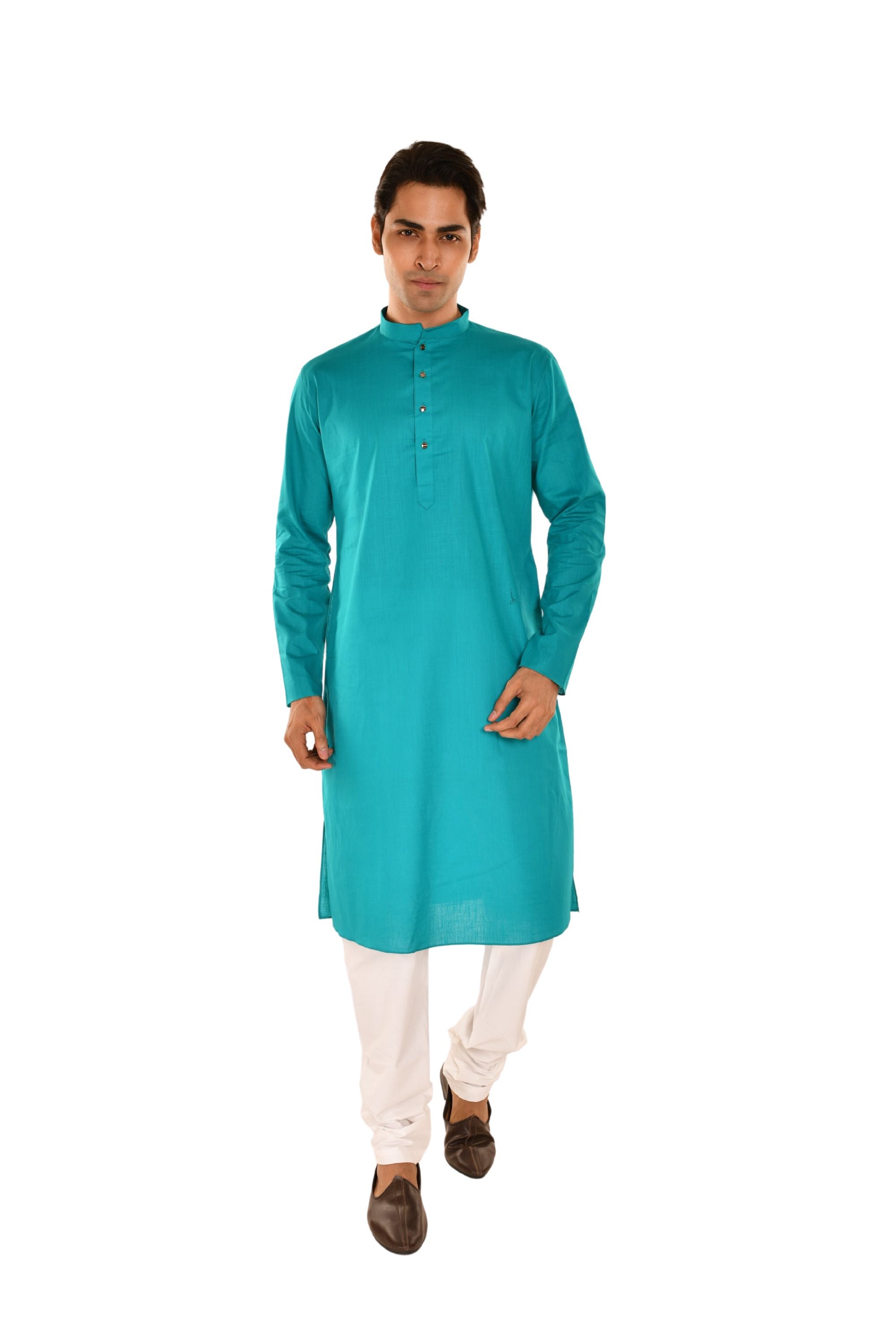 Criss Crossed Striped Kurta Rama