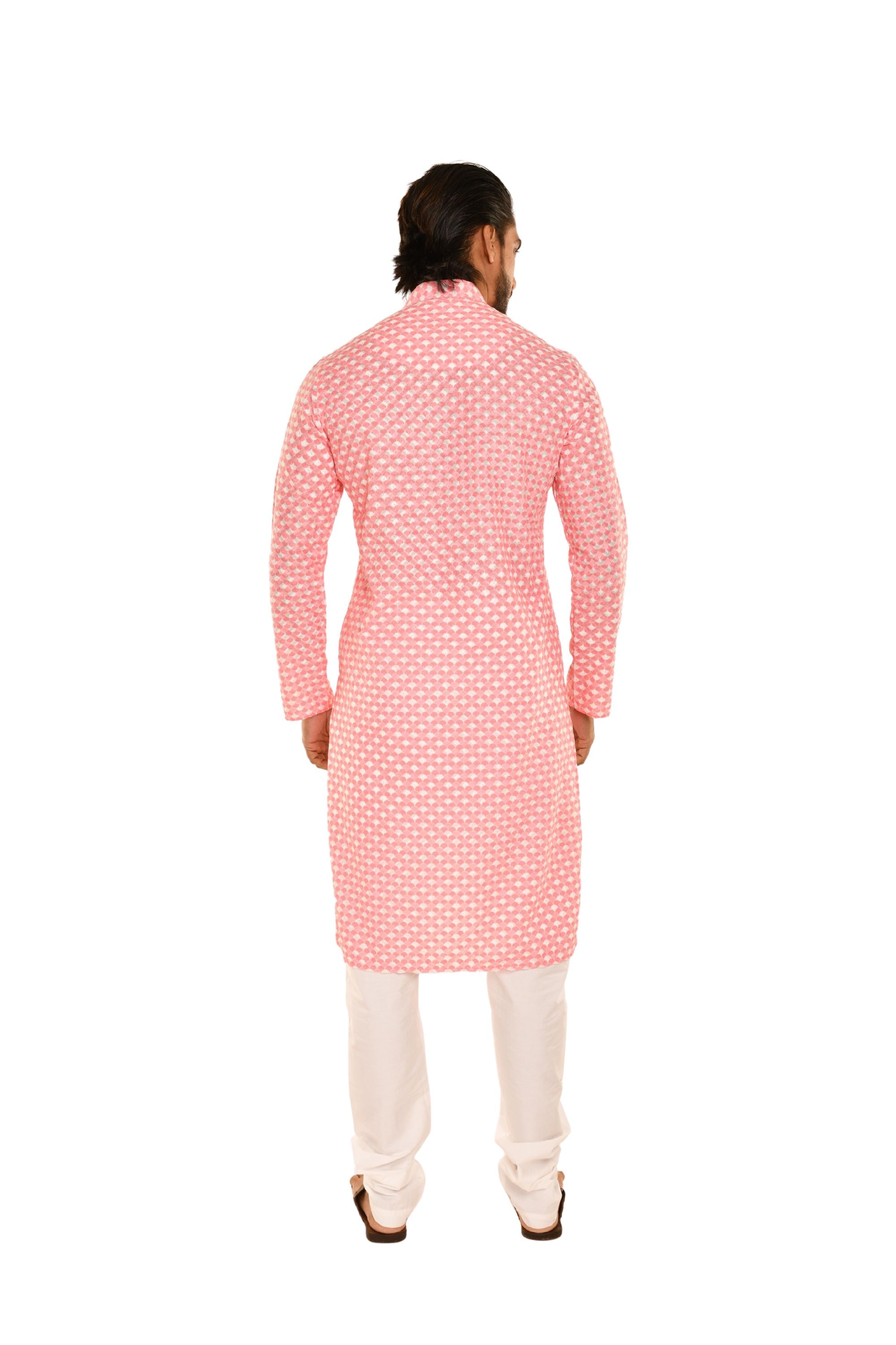 Men Coral Chikankari Kurta