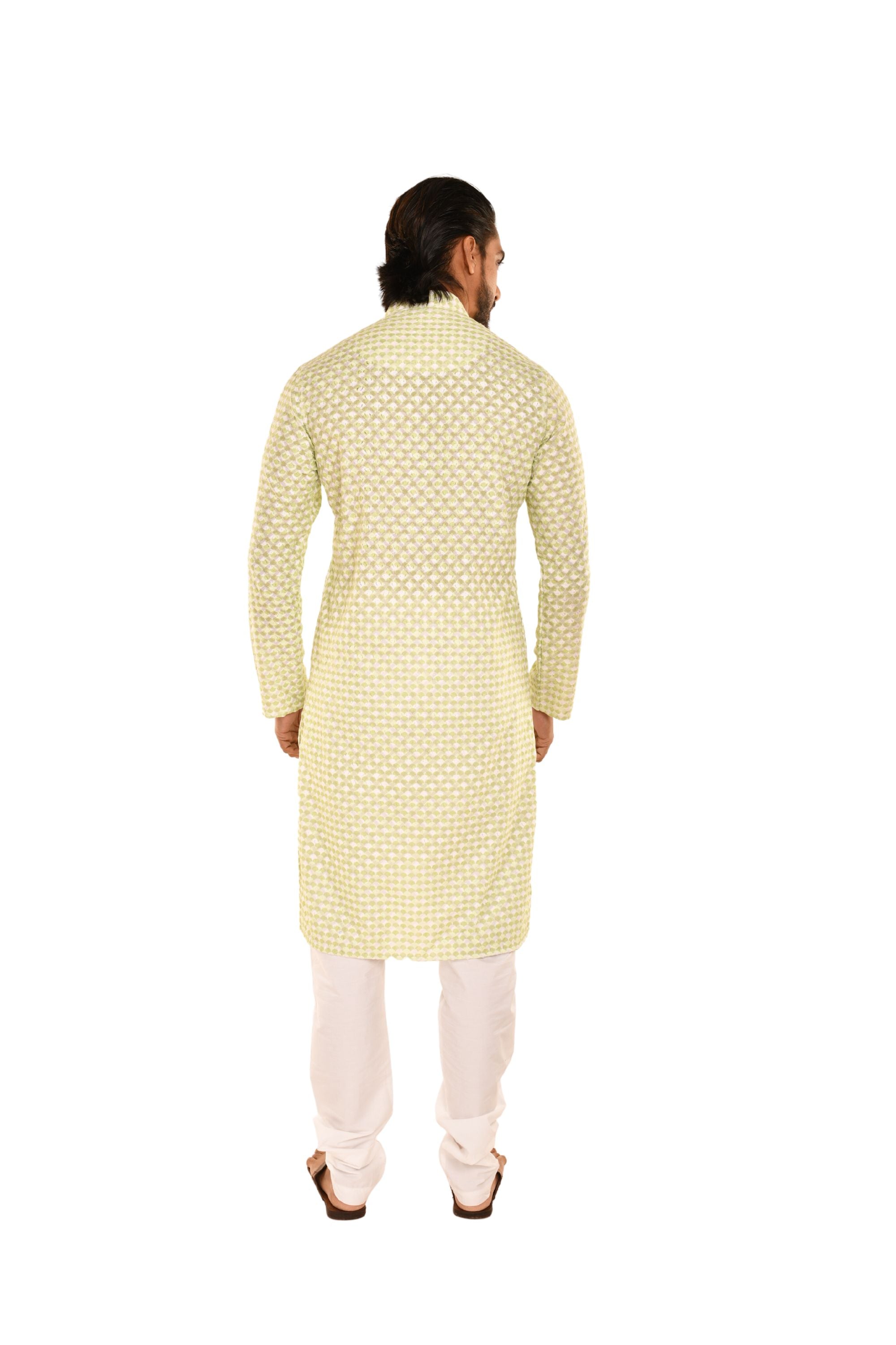 Men Coral Chikankari Kurta