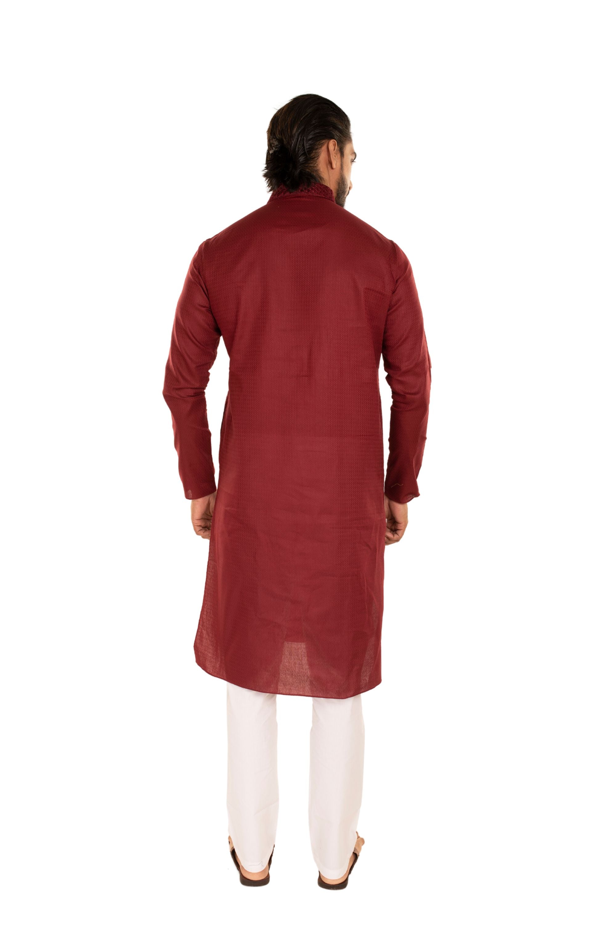 Self Designed Kurta with Neck Embroidery