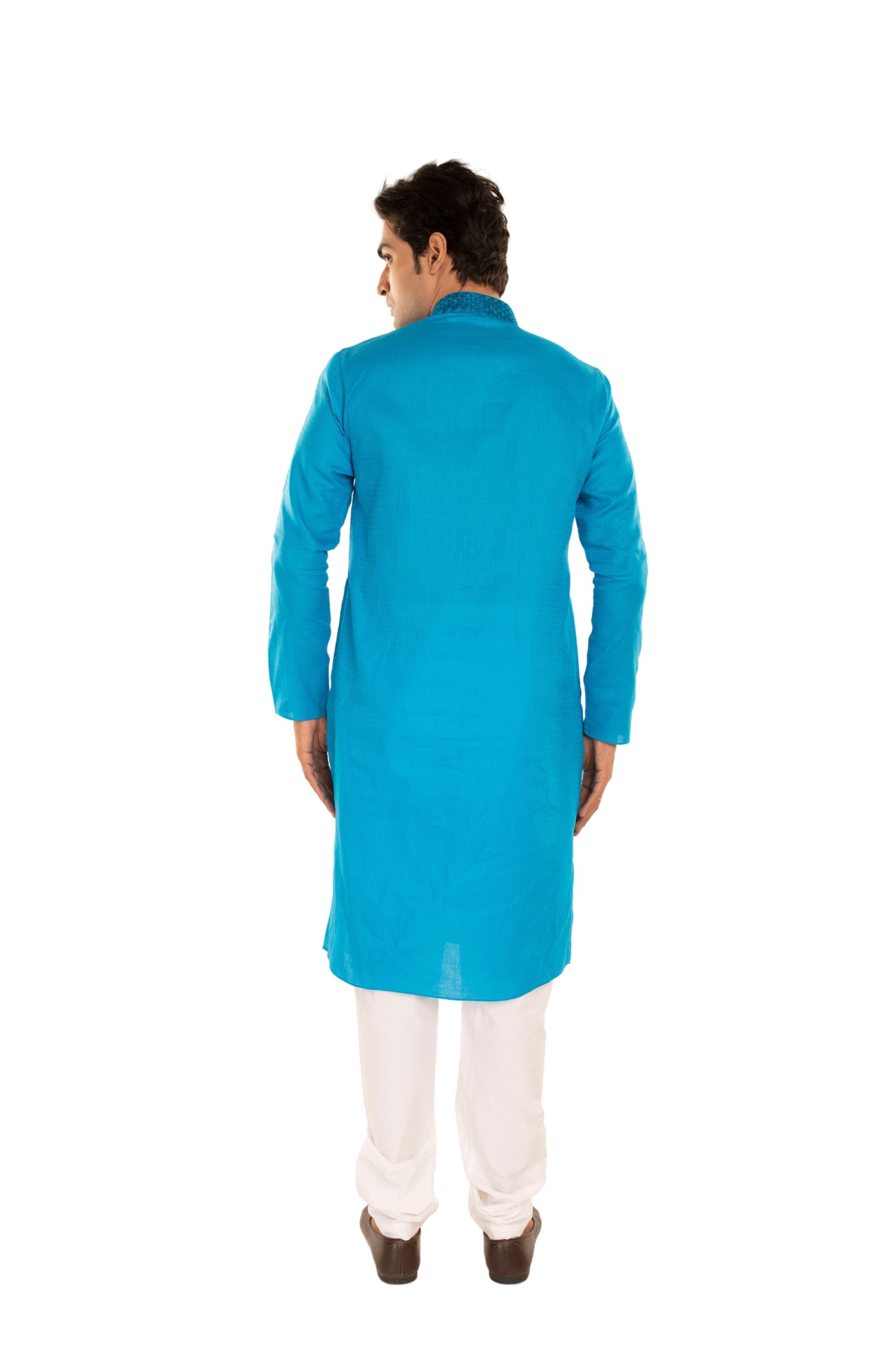 Self Designed Kurta with Neck Embroidery