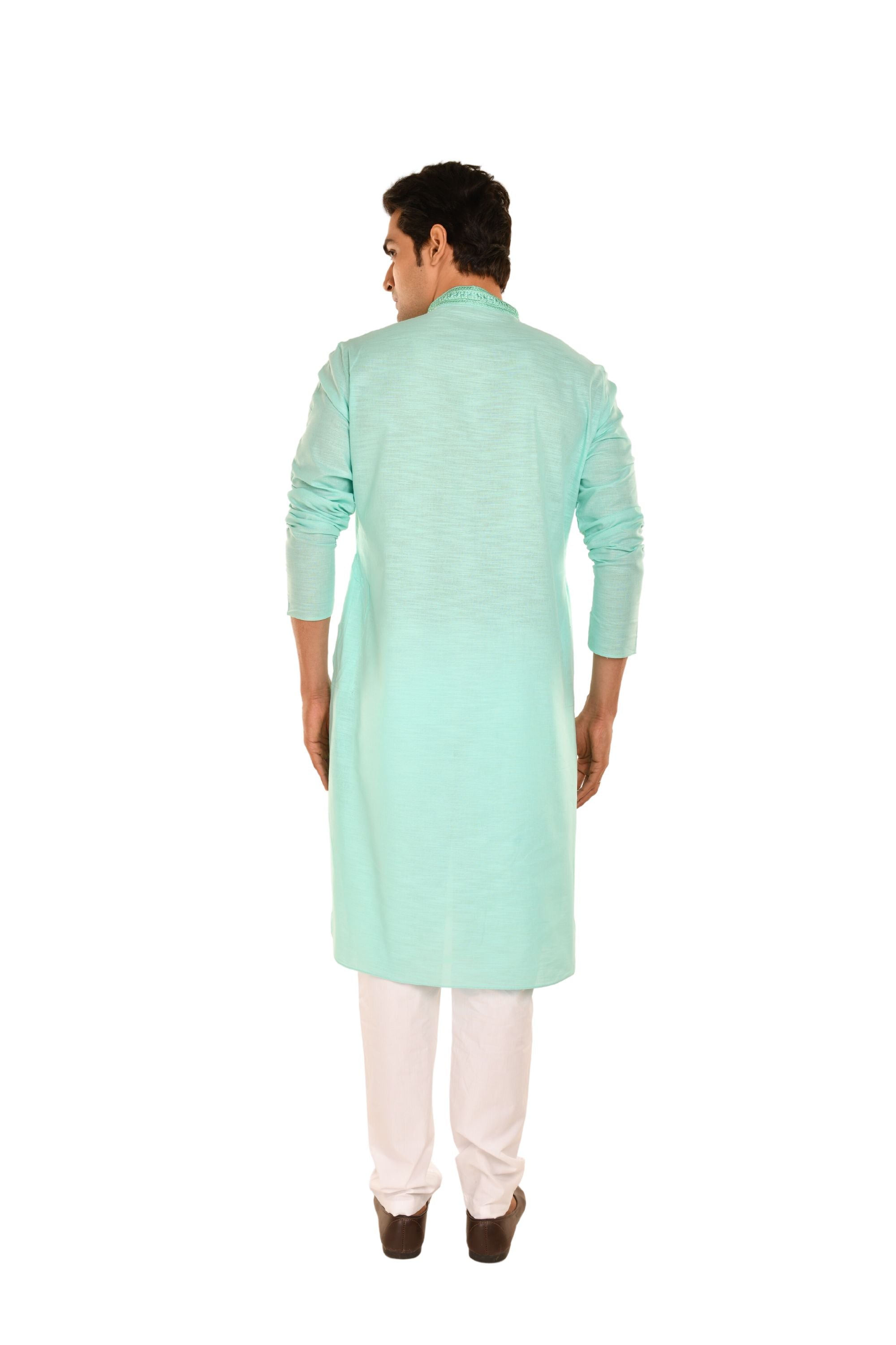 Cotton Embroidered Men's Long Kurta
