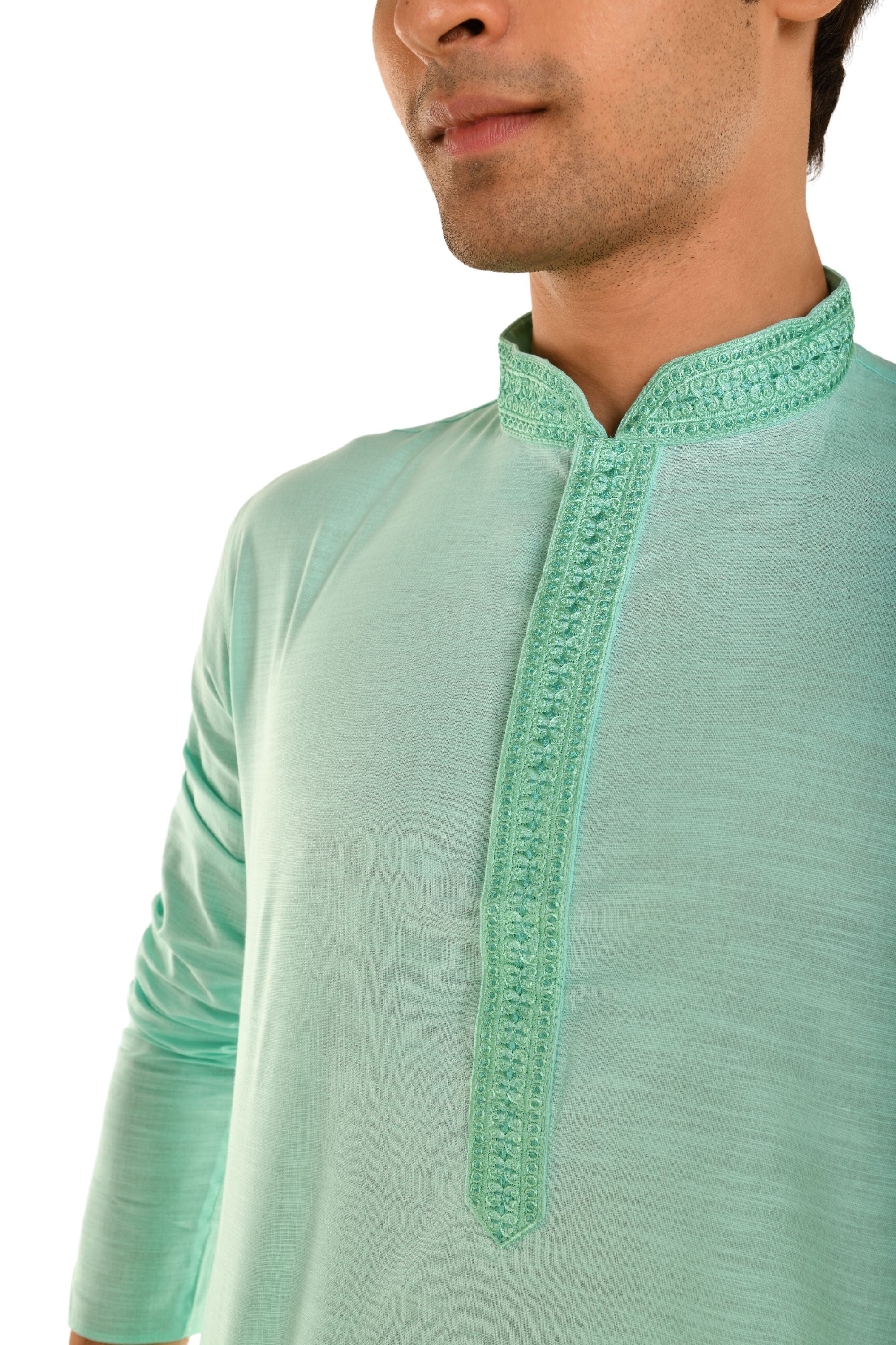 Cotton Embroidered Men's Long Kurta