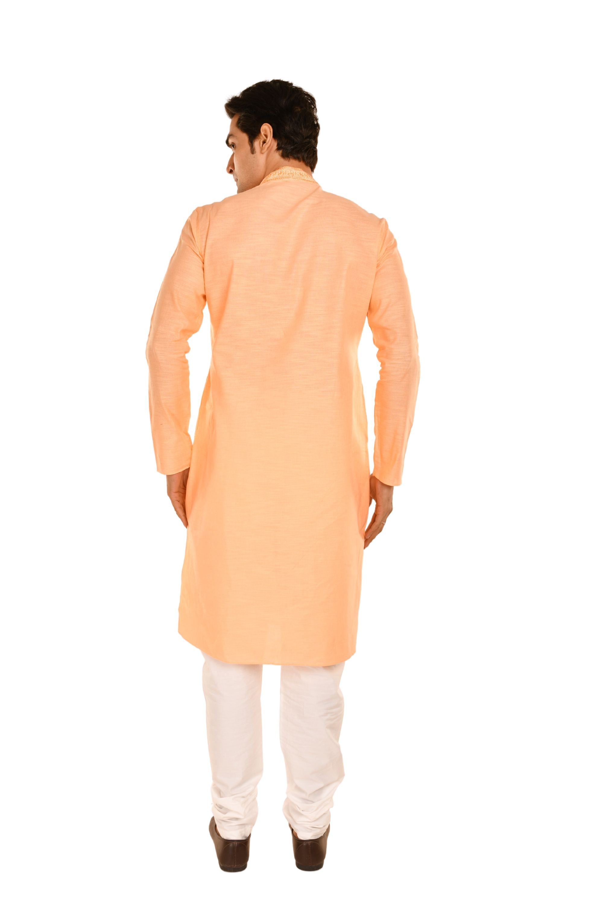 Cotton Embroidered Men's Long Kurta