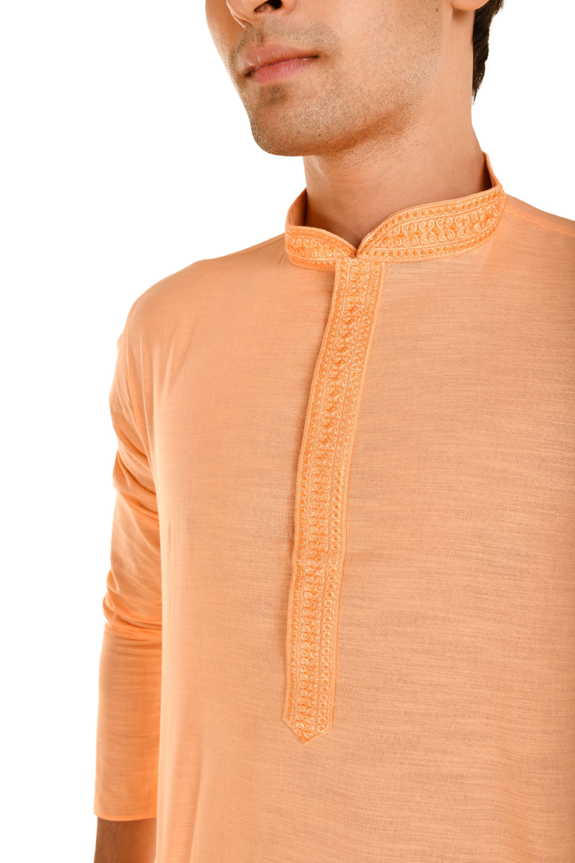 Cotton Embroidered Men's Long Kurta