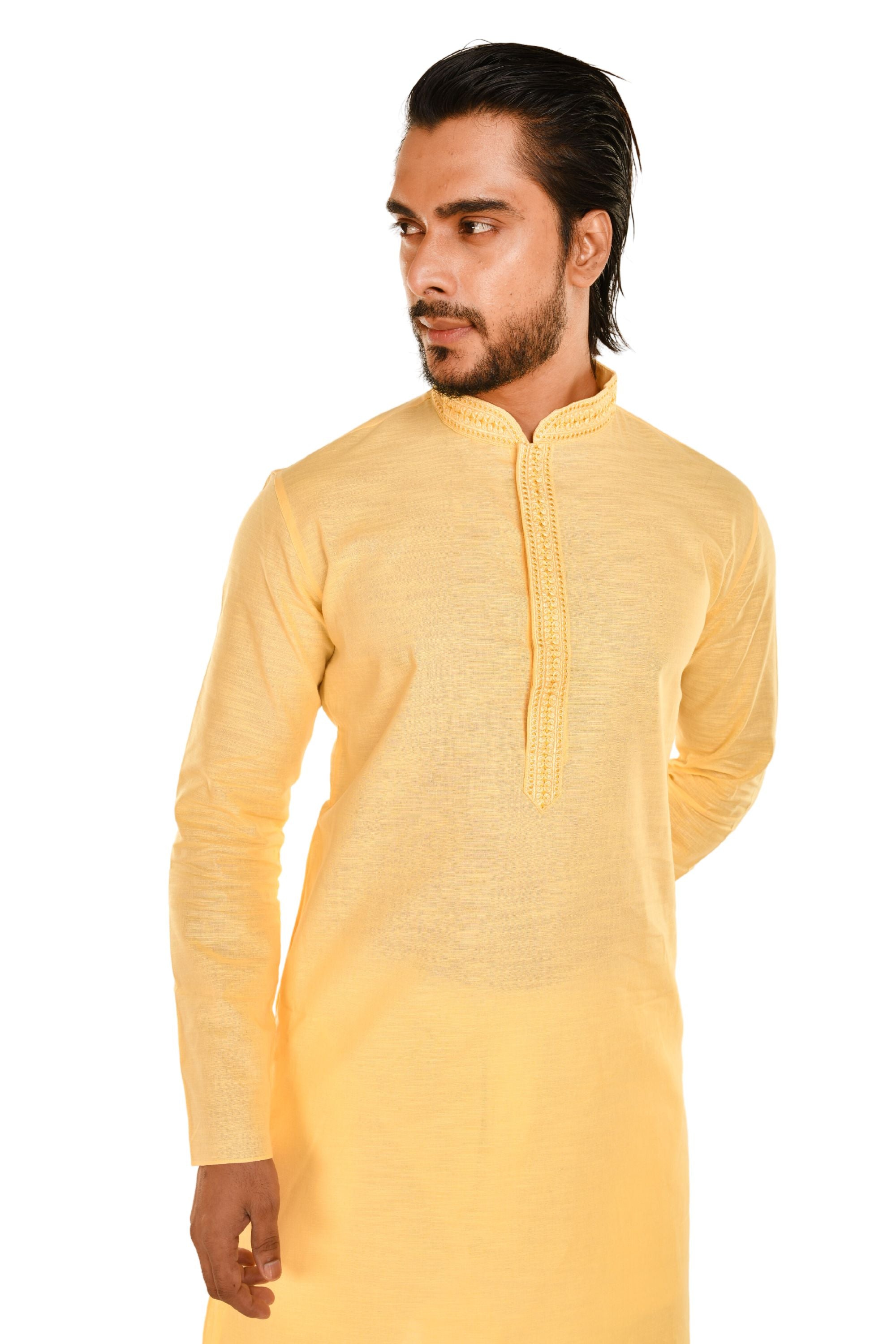 Cotton Embroidered Men's Long Kurta