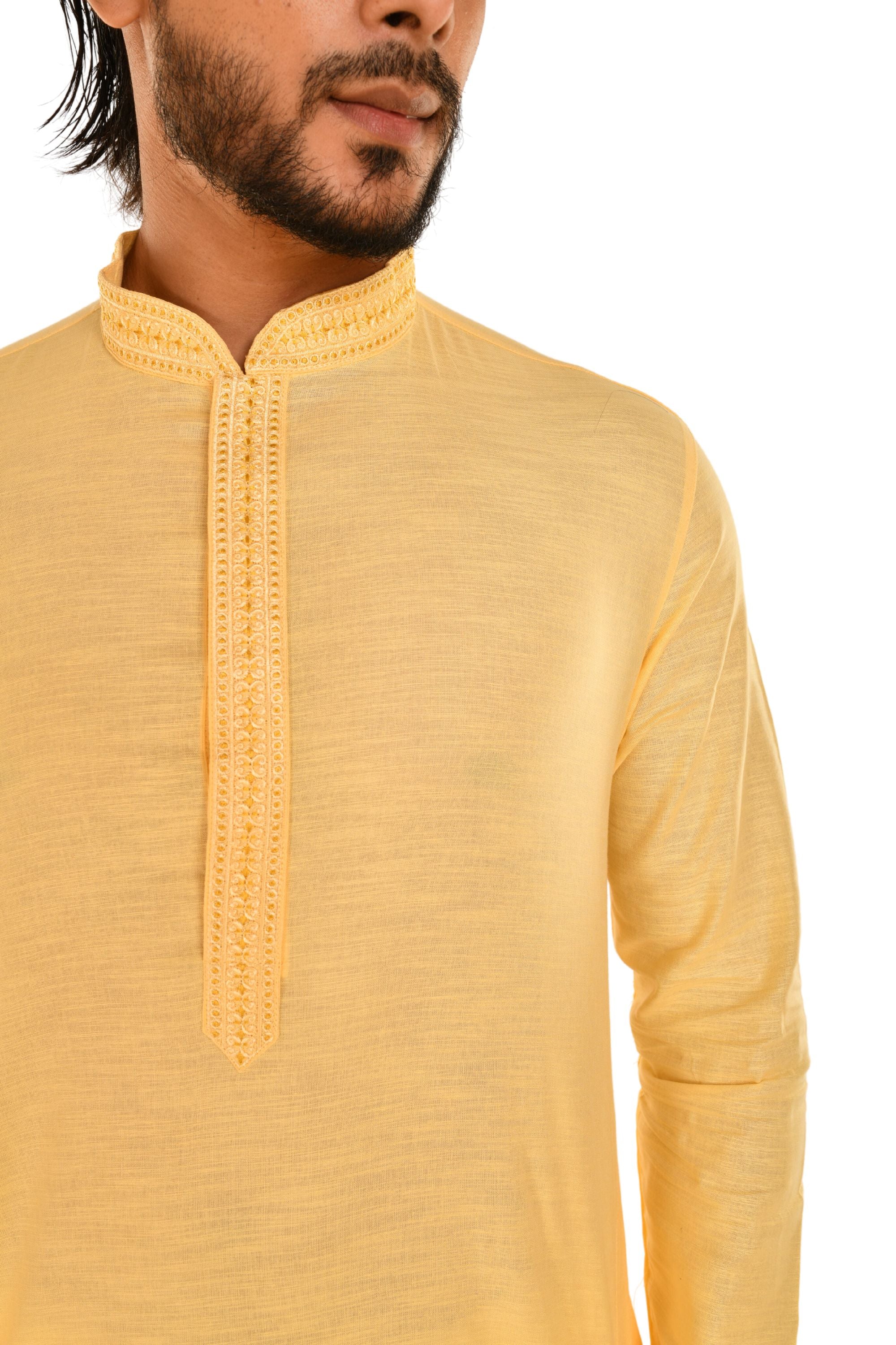Cotton Embroidered Men's Long Kurta