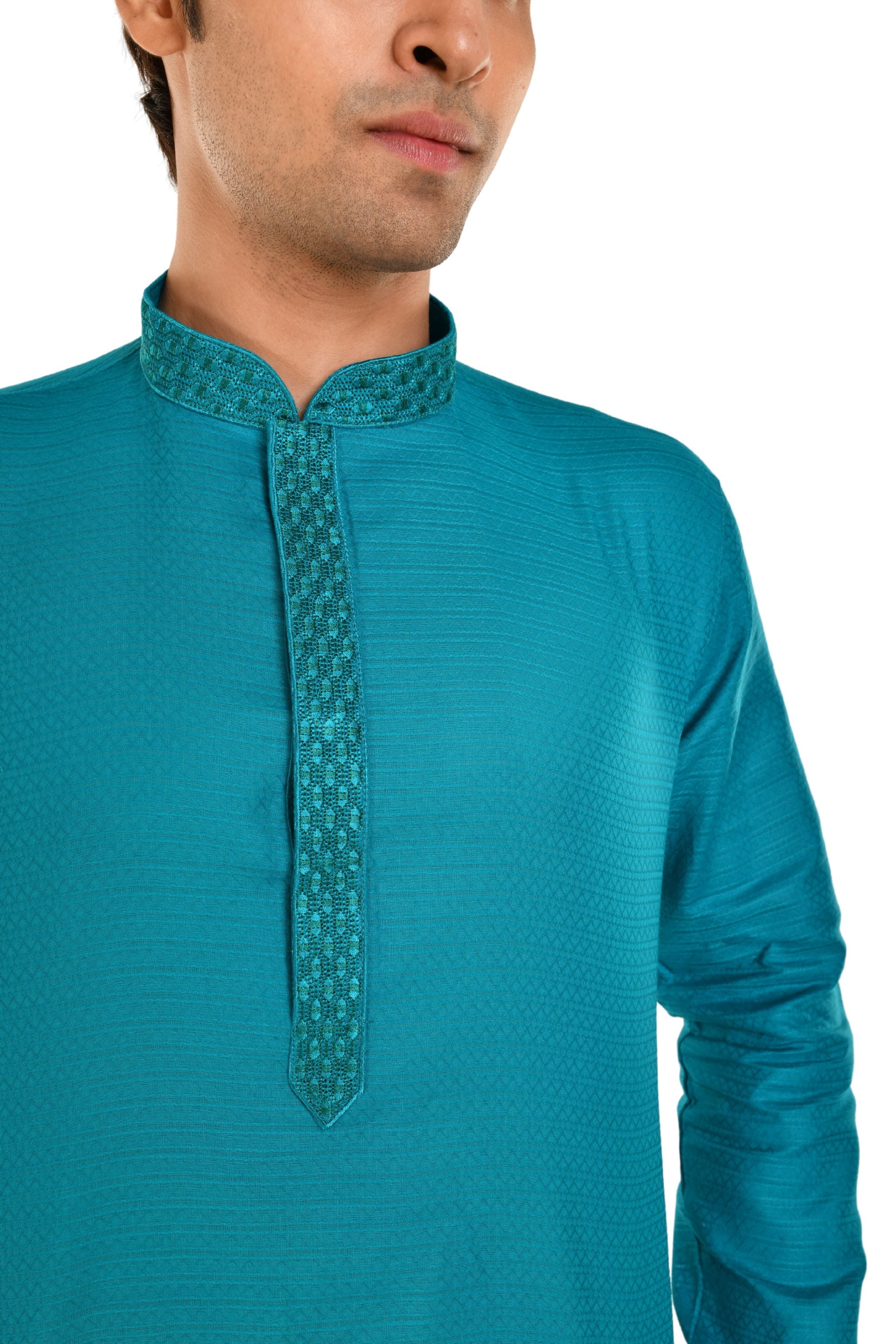 Basic Embroidered Straight Kurta for Men
