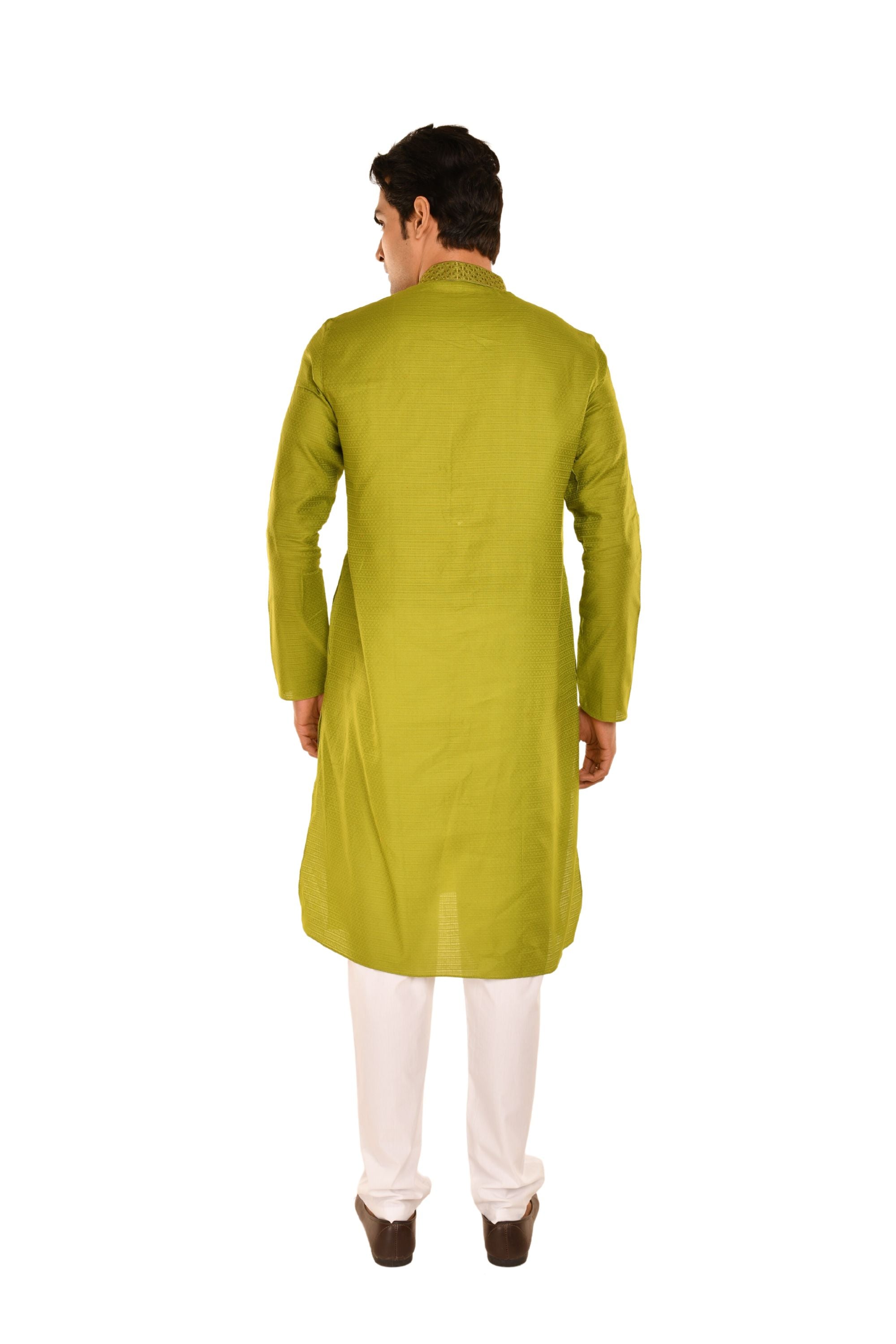 Basic Embroidered Straight Kurta for Men