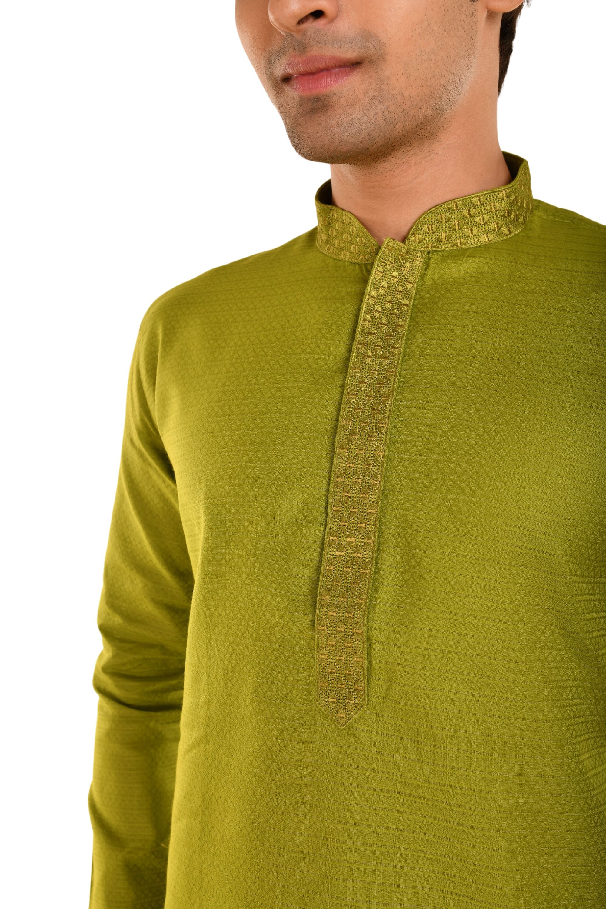 Basic Embroidered Straight Kurta for Men