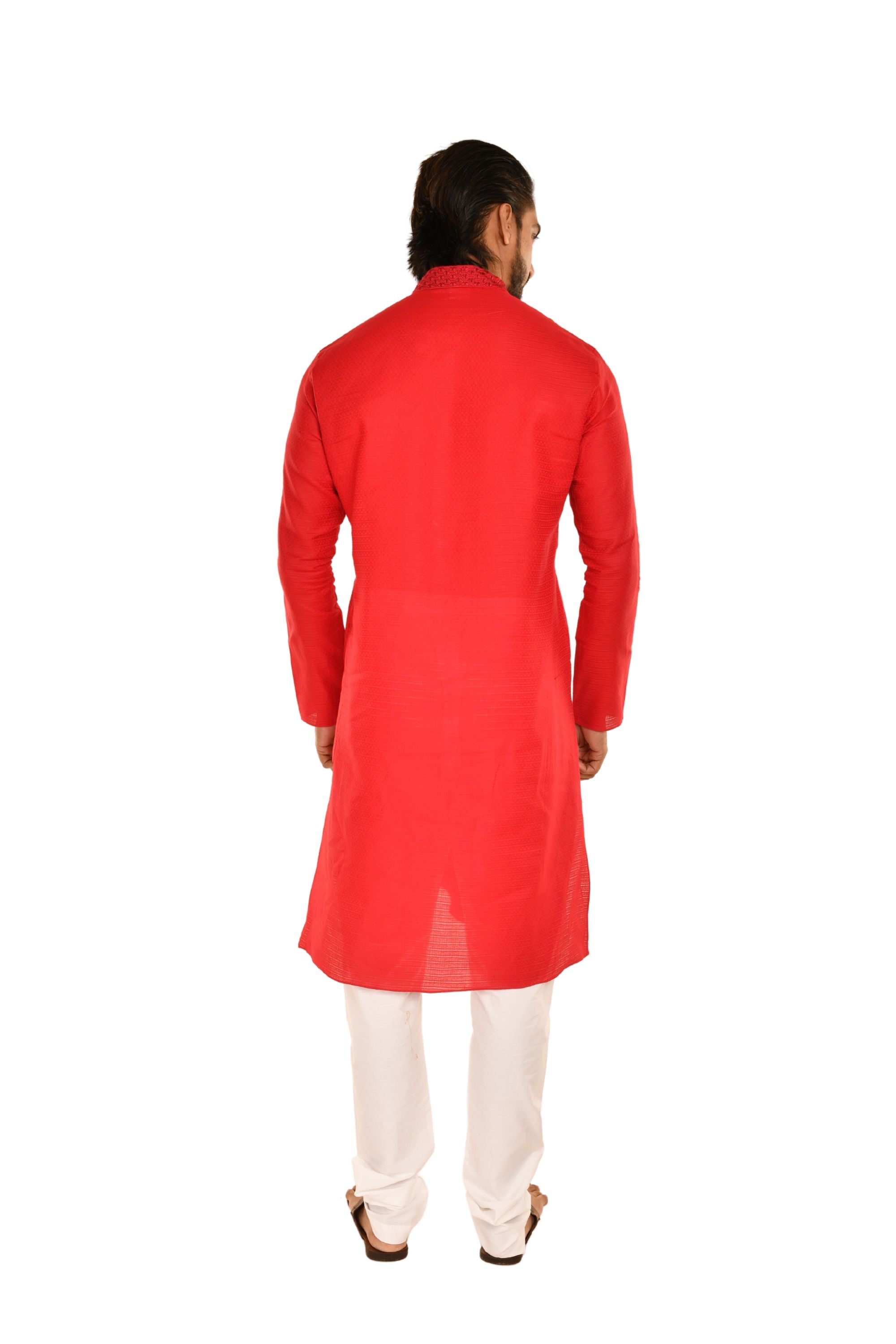 Basic Embroidered Straight Kurta for Men