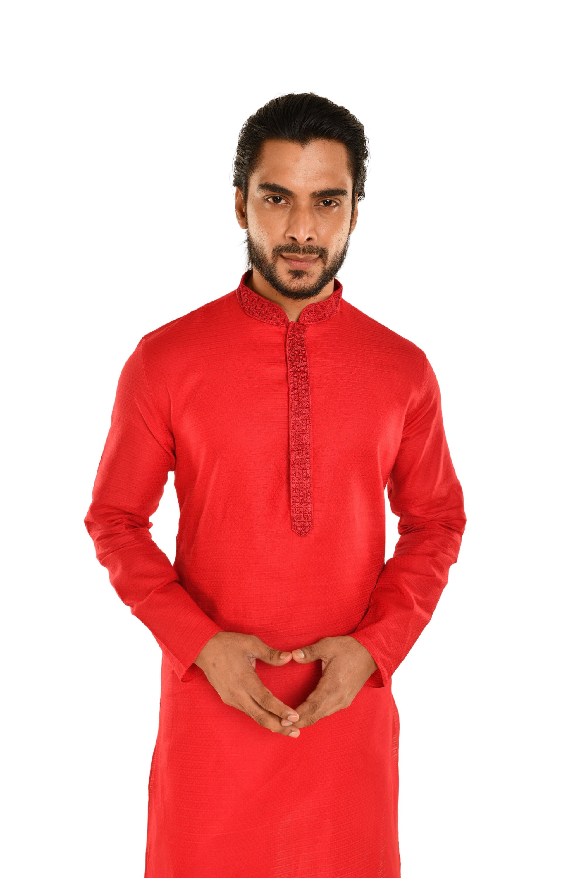 Basic Embroidered Straight Kurta for Men