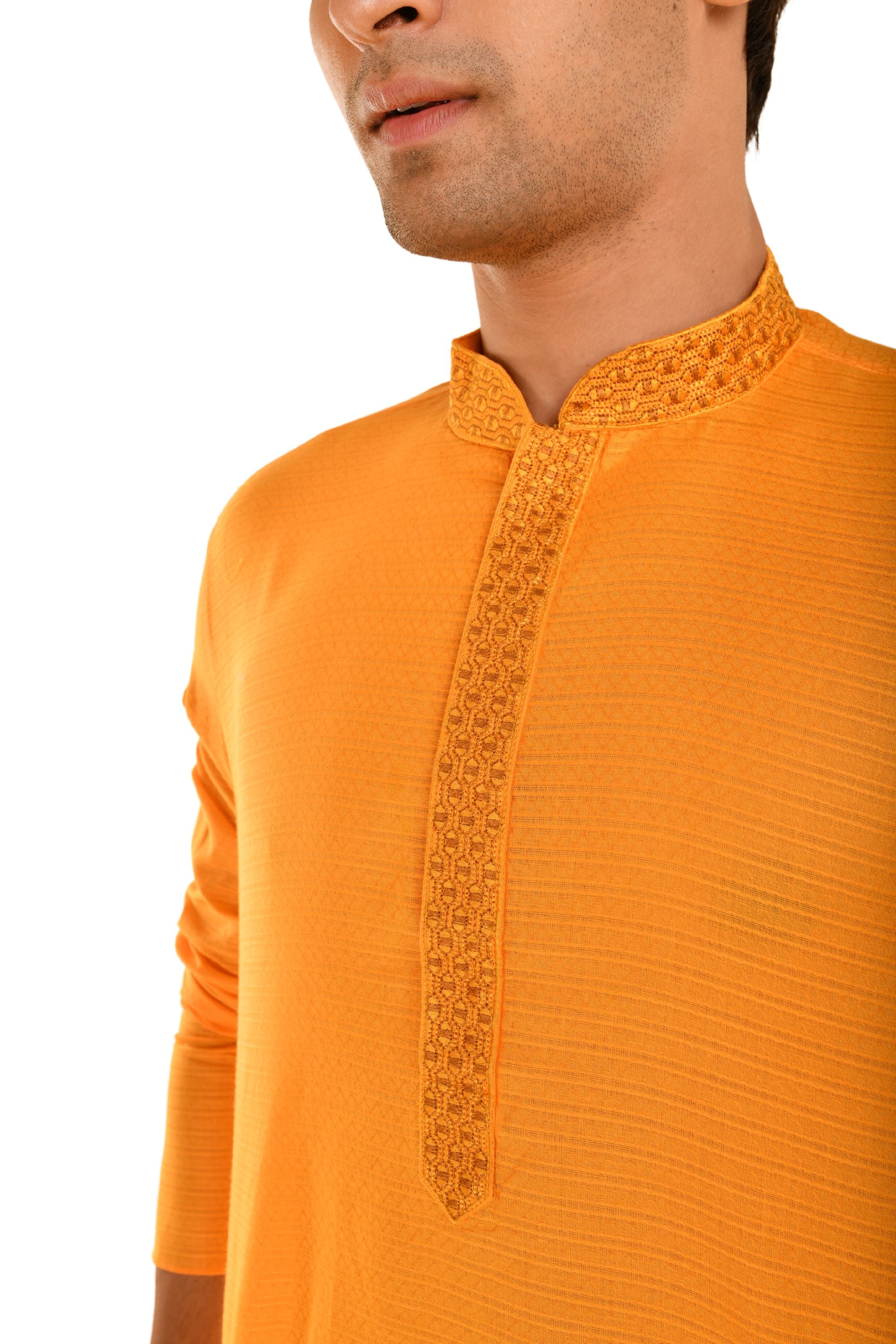 Basic Embroidered Straight Kurta for Men