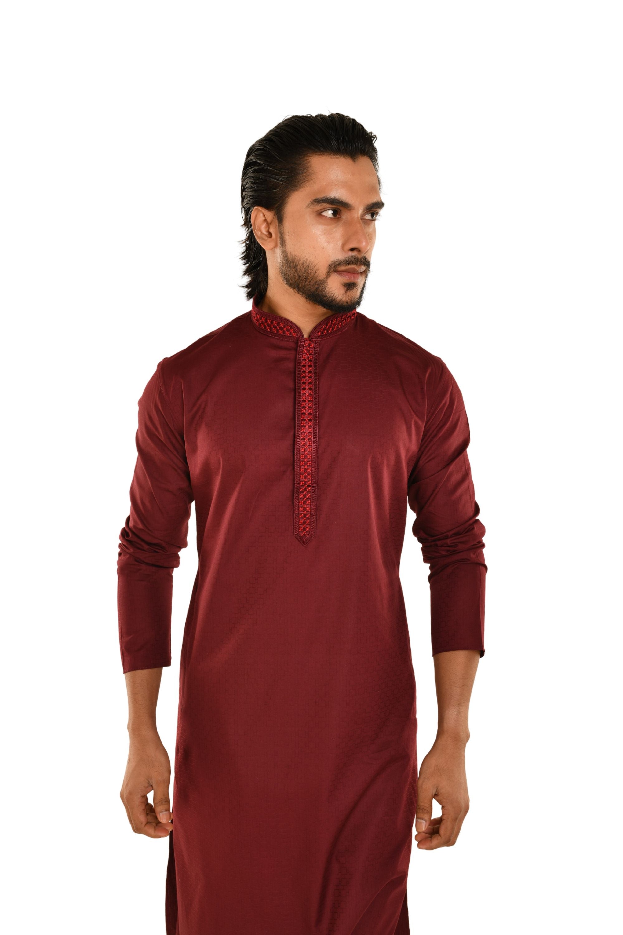 Delicate Neck Embroidered Cotton Kurta