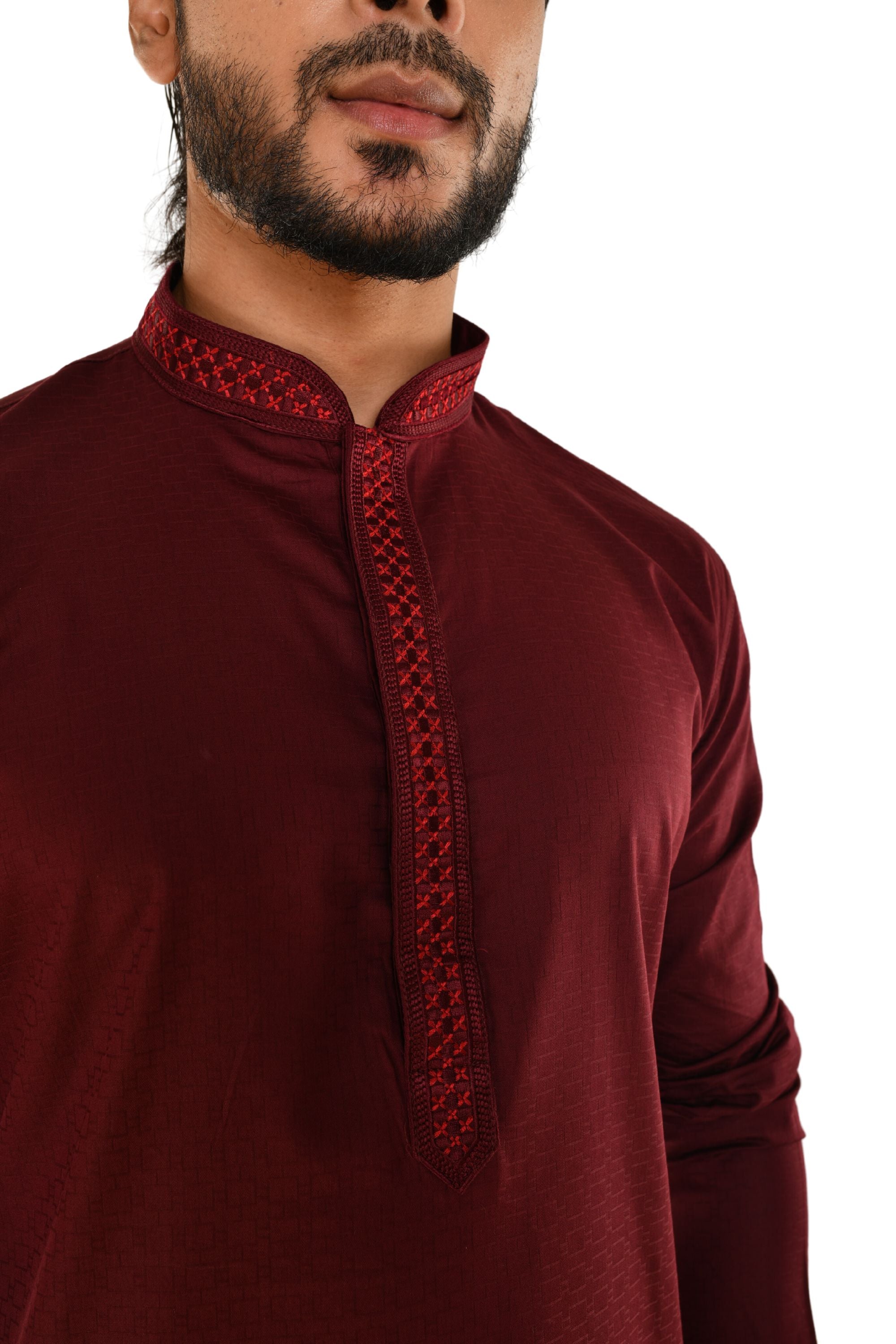 Delicate Neck Embroidered Cotton Kurta