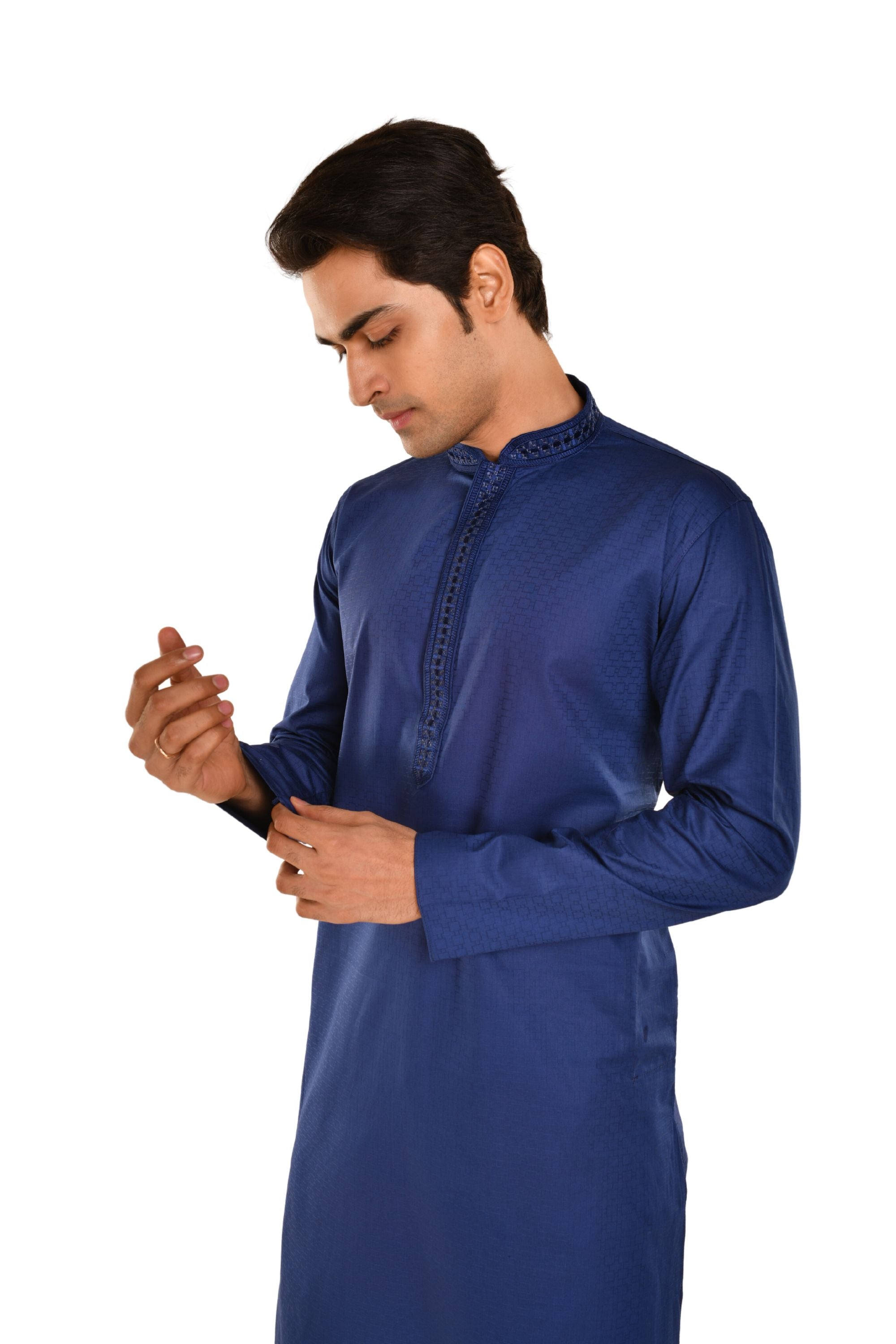 Delicate Neck Embroidered Cotton Kurta