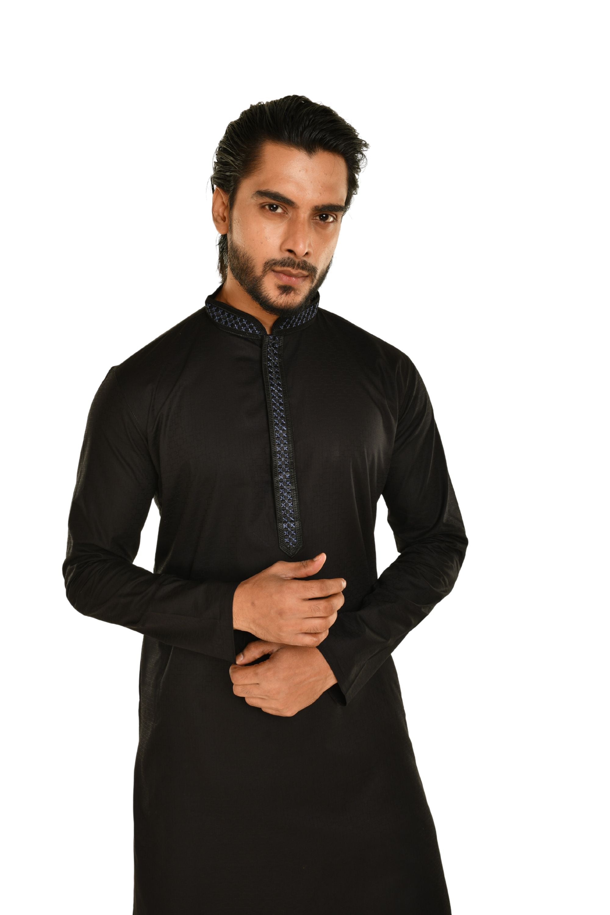 Delicate Neck Embroidered Cotton Kurta