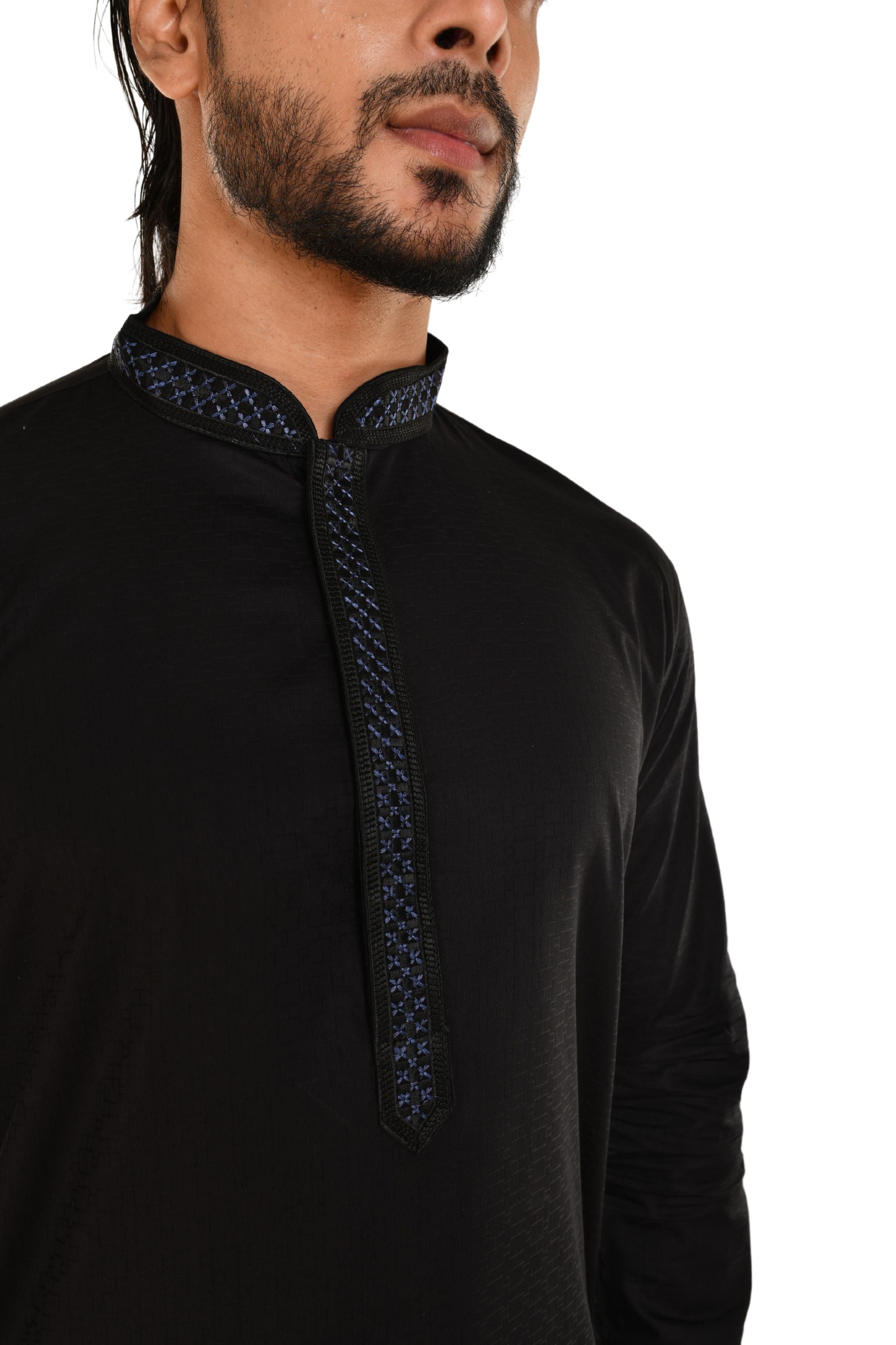 Delicate Neck Embroidered Cotton Kurta