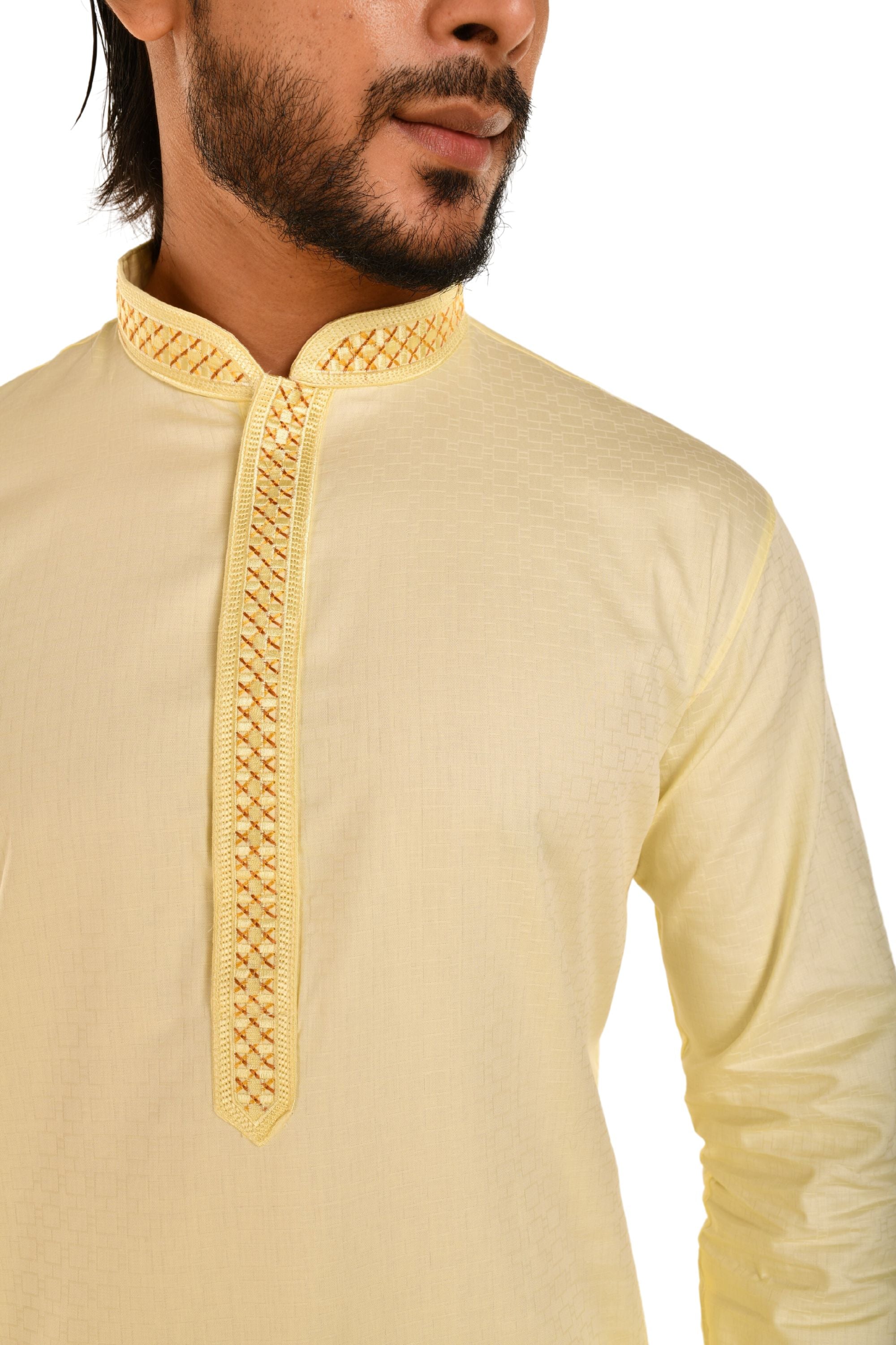 Delicate Neck Embroidered Cotton Kurta