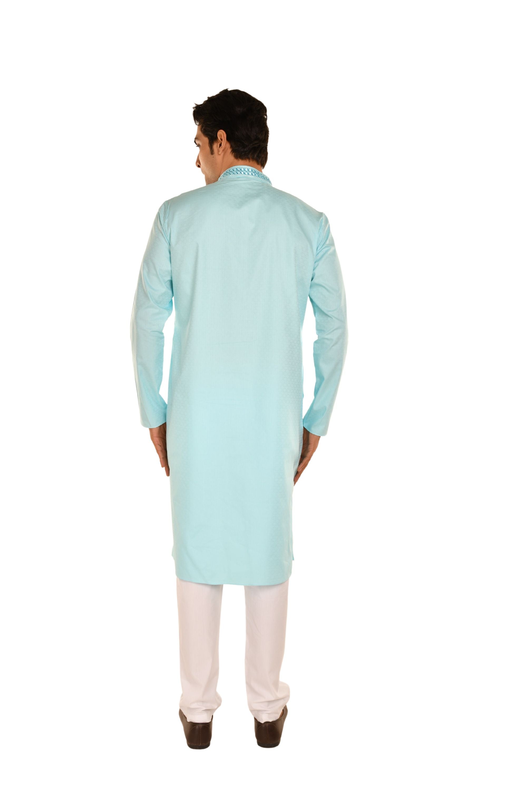 Delicate Neck Embroidered Cotton Kurta