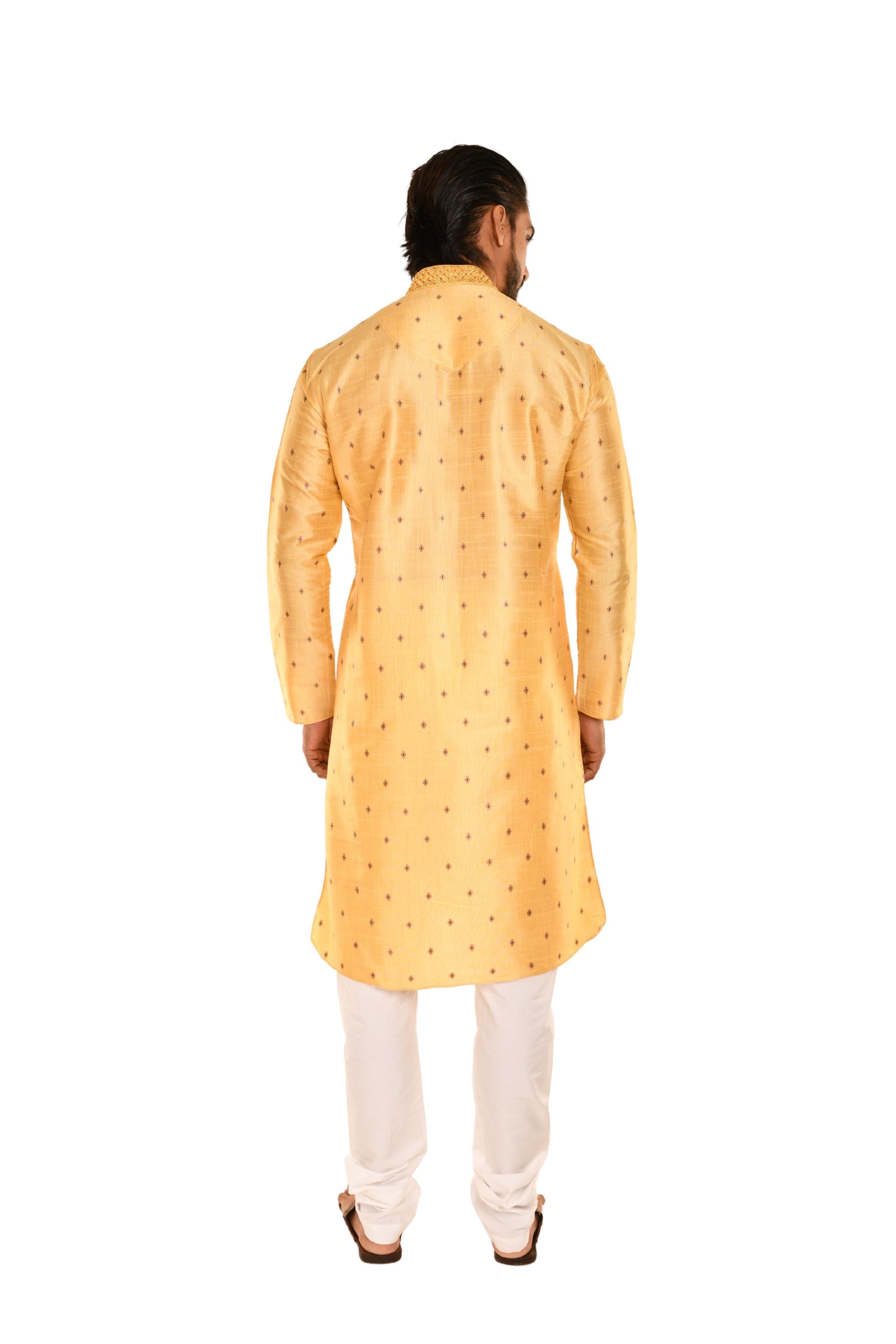 Geometric Woven Designed Embroidered Kurta