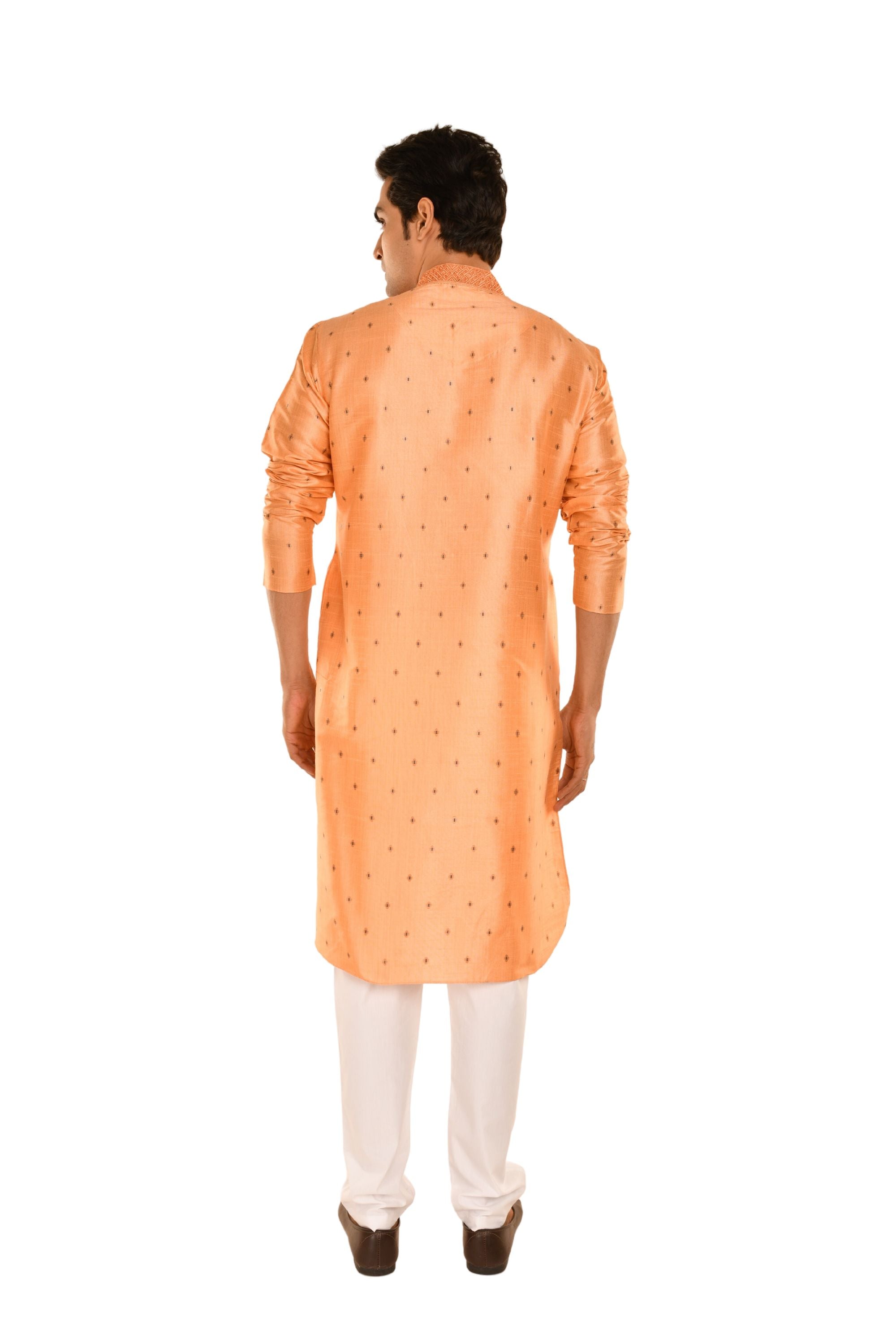 Geometric Woven Designed Embroidered Kurta