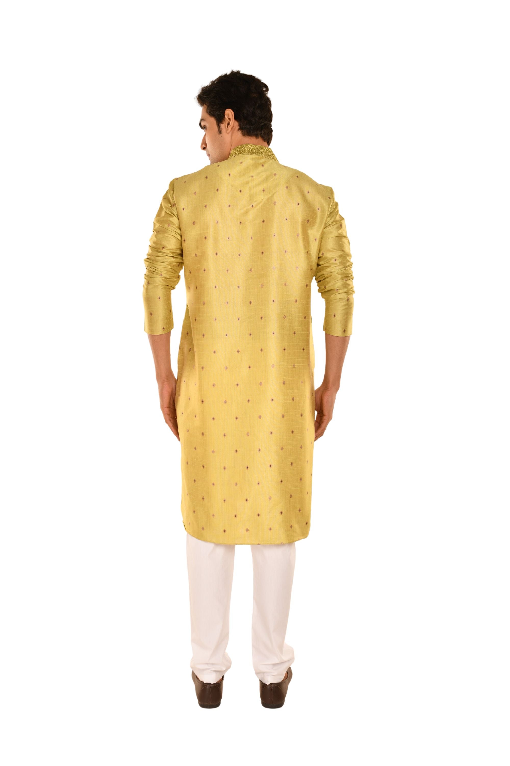 Geometric Woven Designed Embroidered Kurta