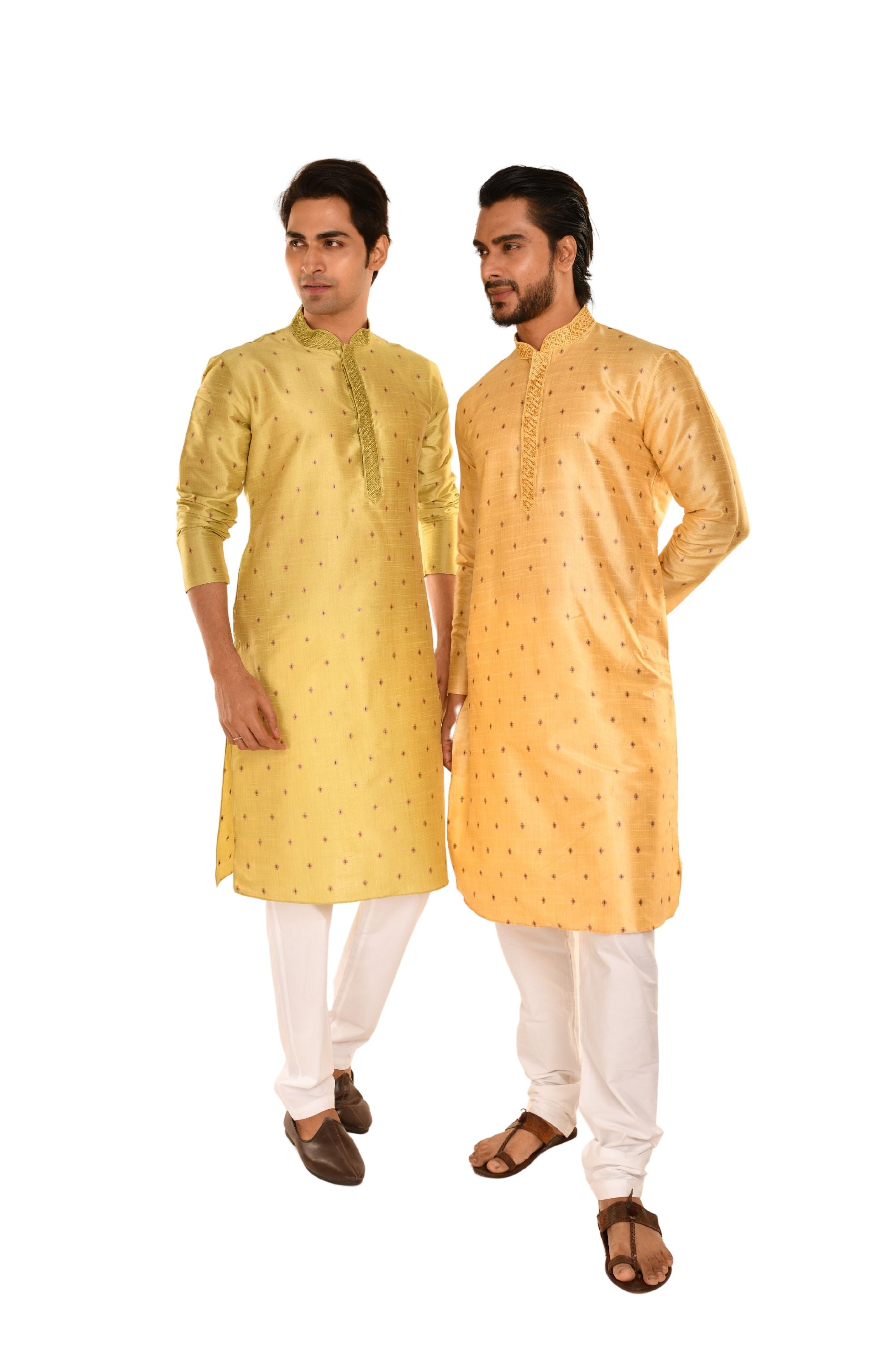 Geometric Woven Designed Embroidered Kurta