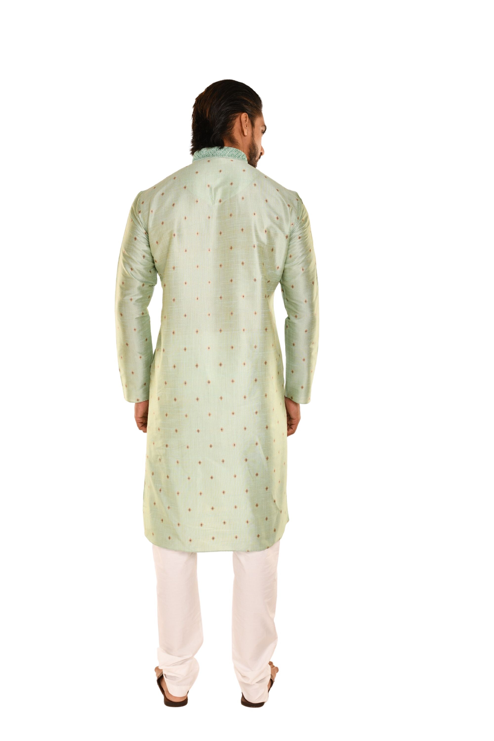 Geometric Woven Designed Embroidered Kurta