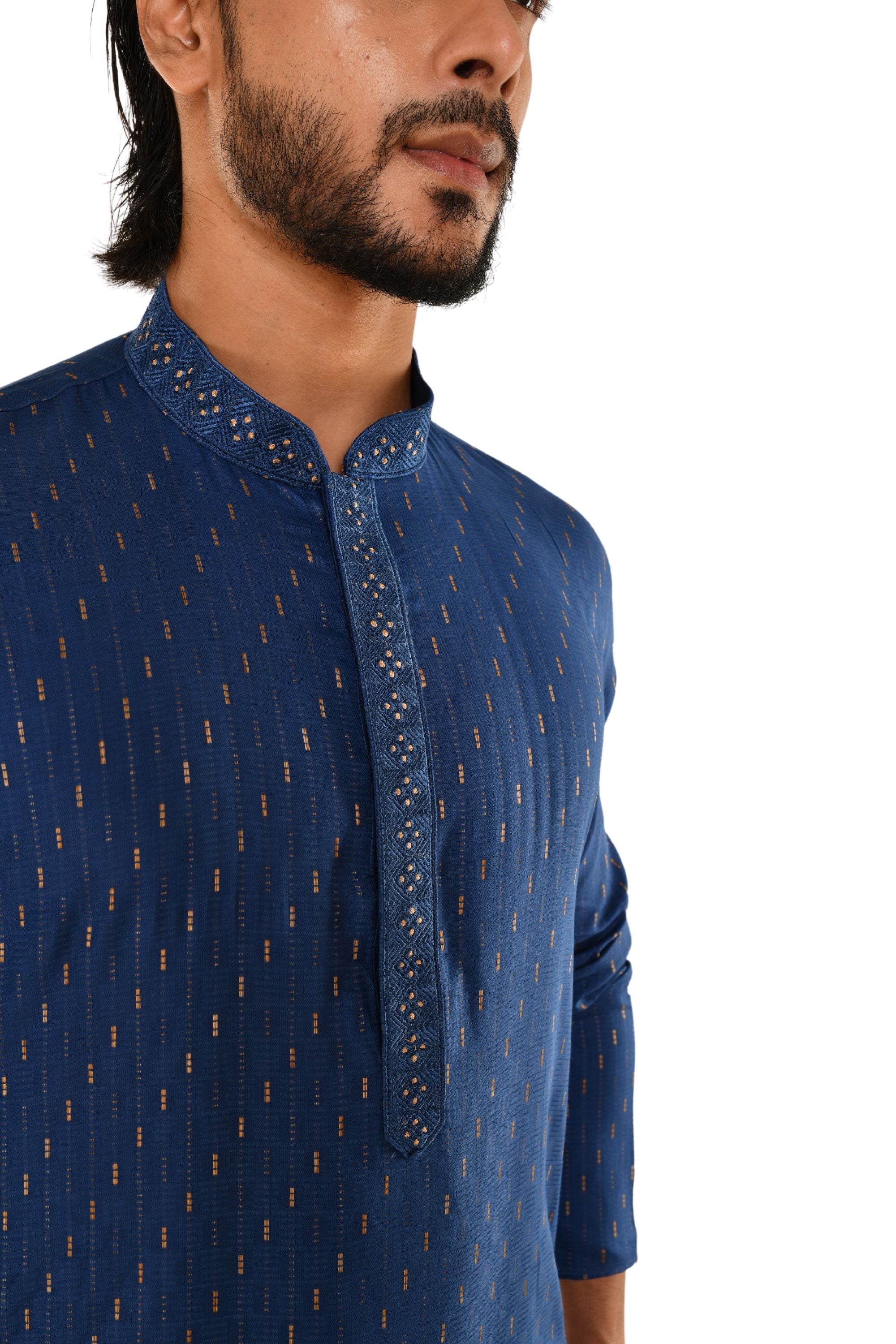 Cotton Embroidered Slim Fit Long Kurta