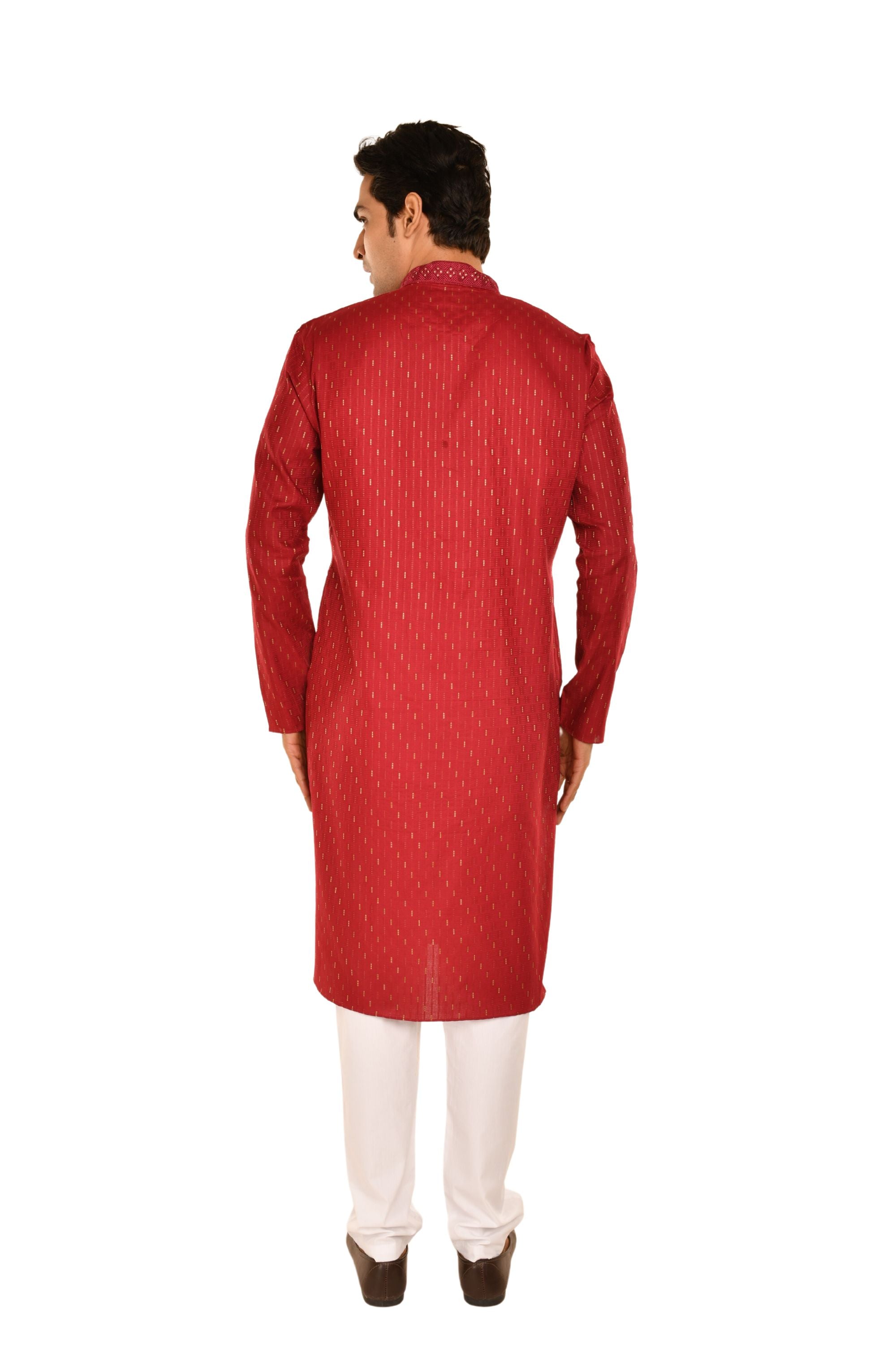 Cotton Embroidered Slim Fit Long Kurta