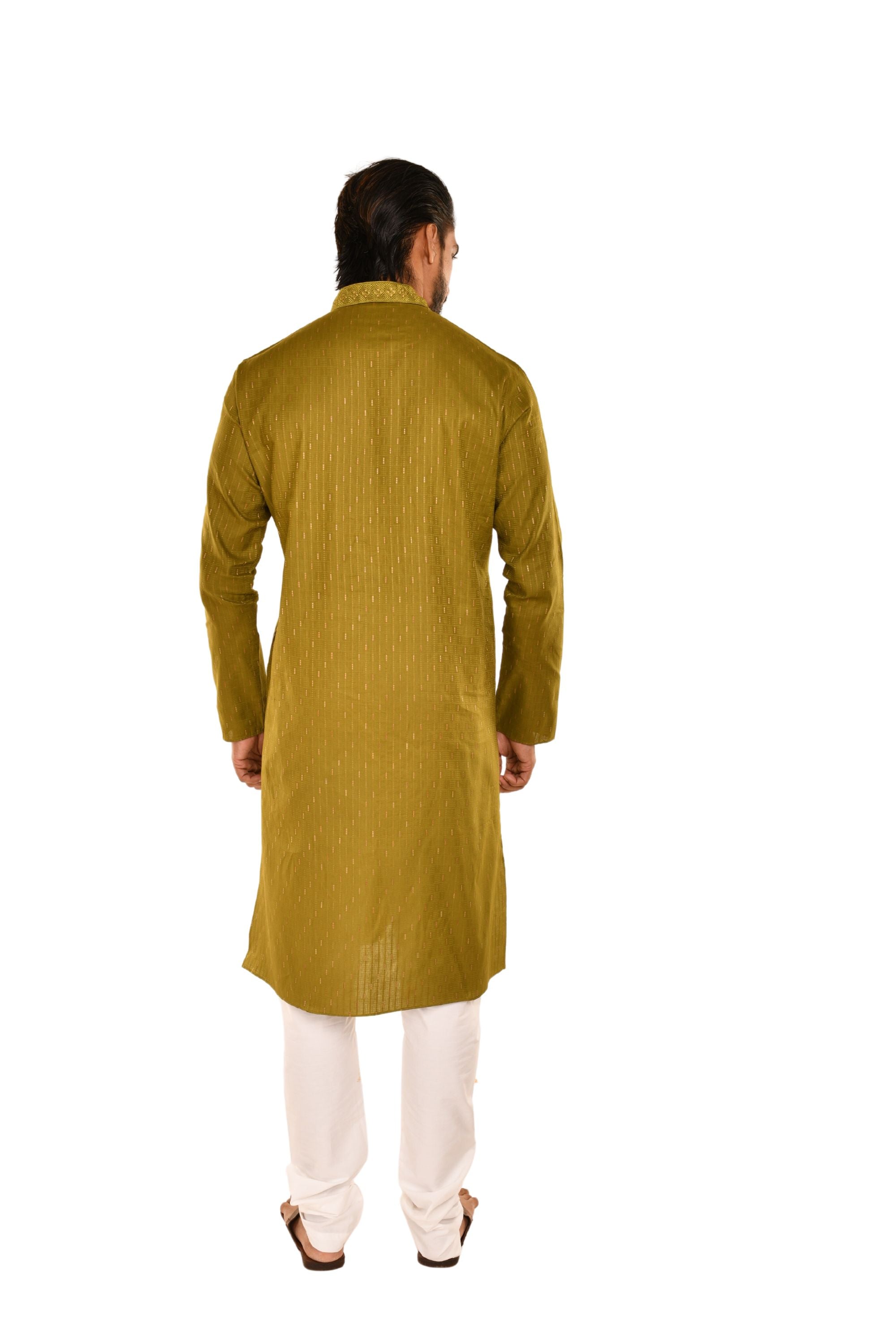 Cotton Embroidered Slim Fit Long Kurta