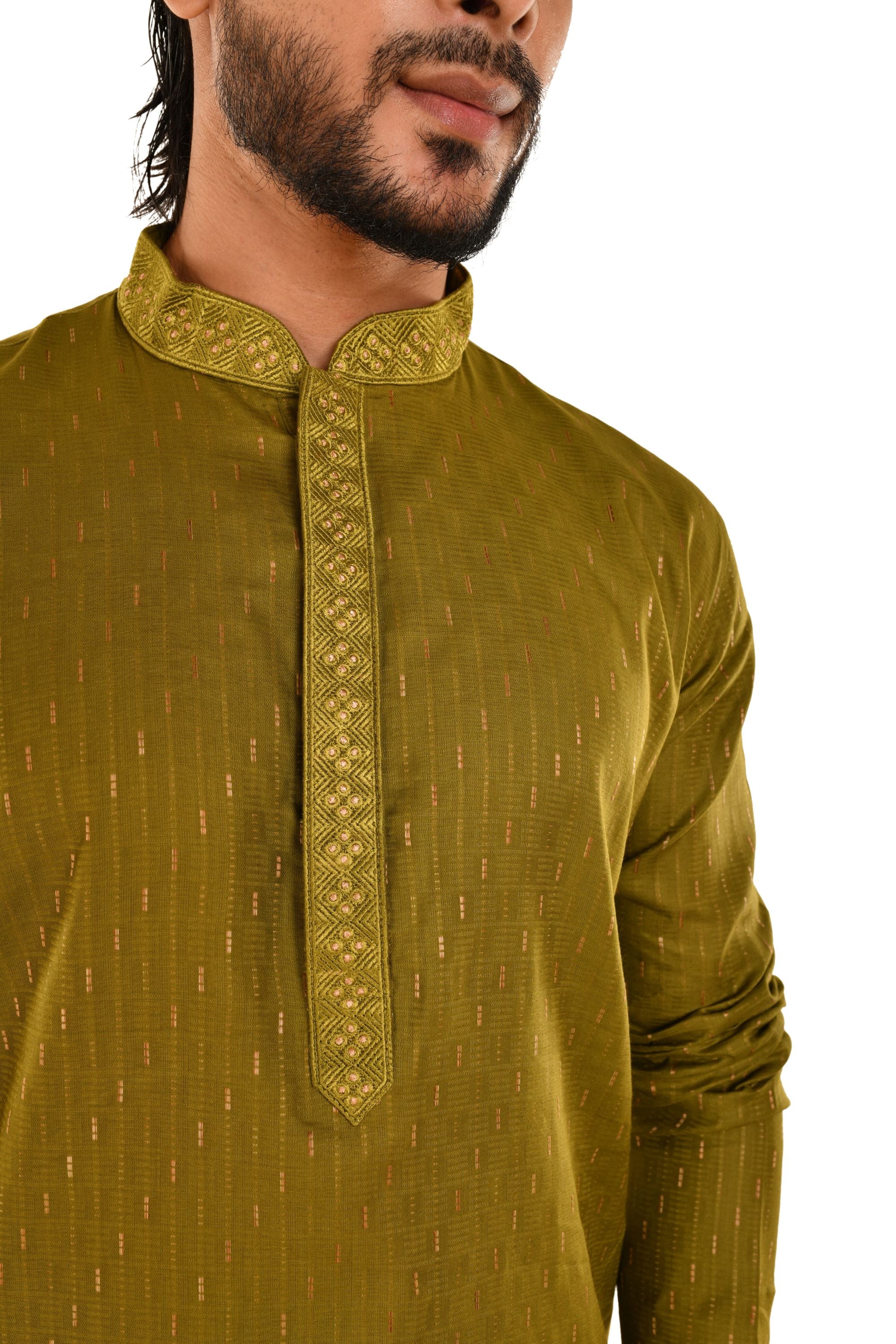 Cotton Embroidered Slim Fit Long Kurta