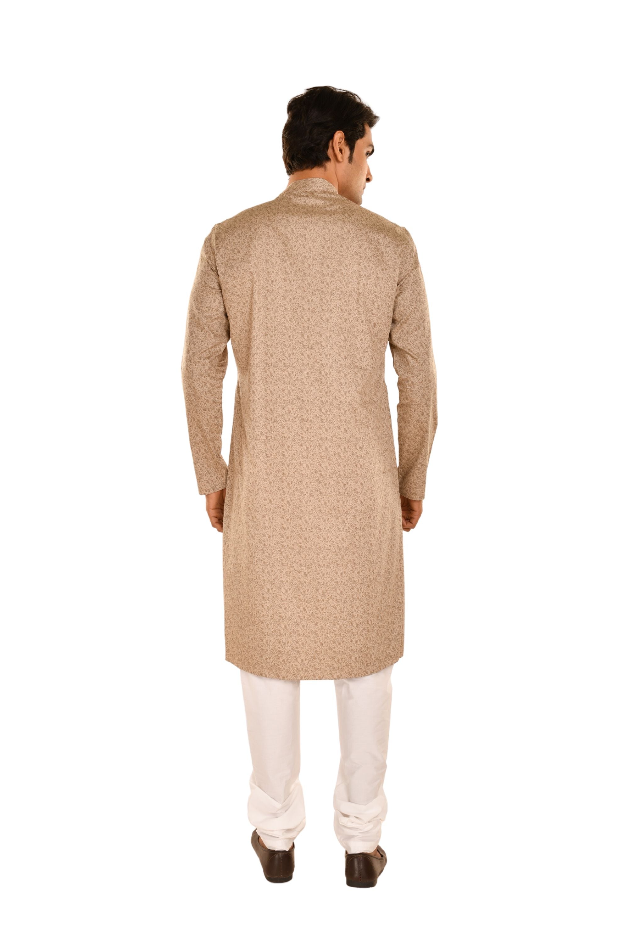 Ethnic Motif Printed Cream and Brown Kurta