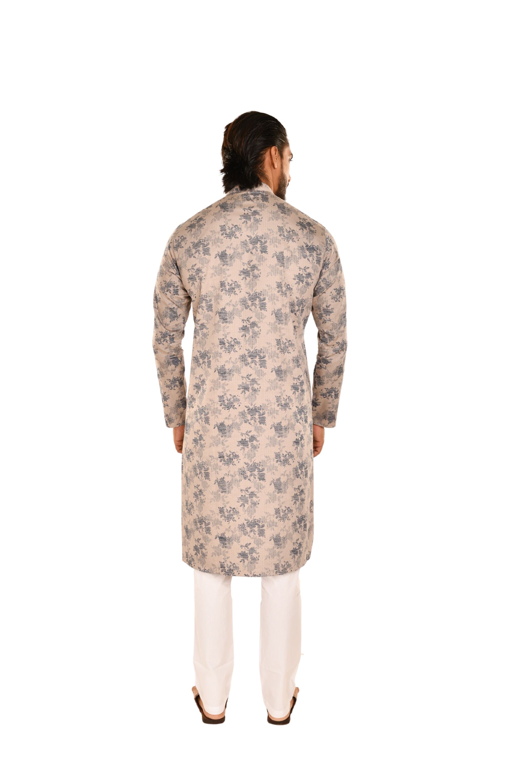Floral Printed Men's Straight Kurta