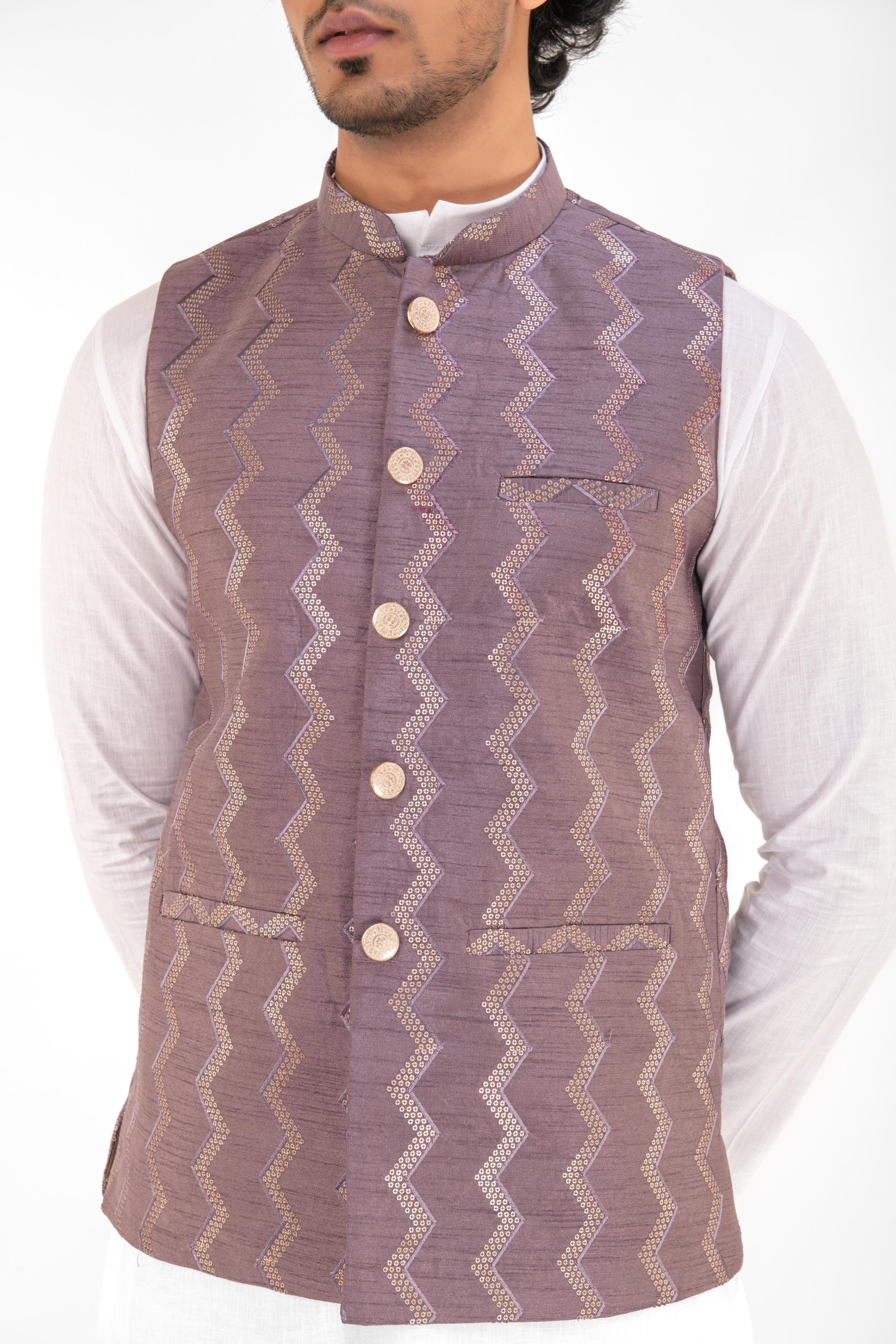 Zig Zag Pattern Nehru Jackets