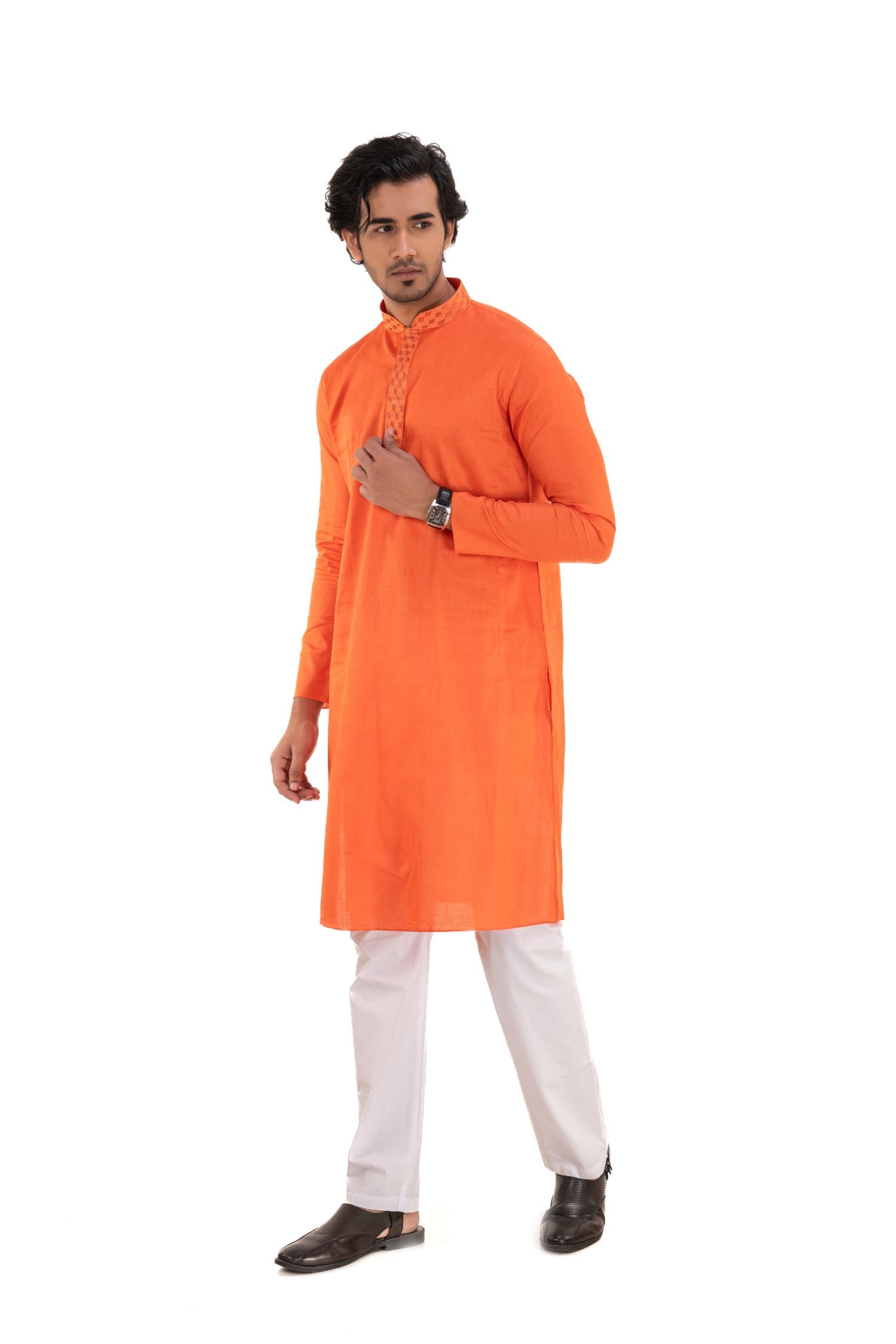 Solid Mandarin Collar Kurta