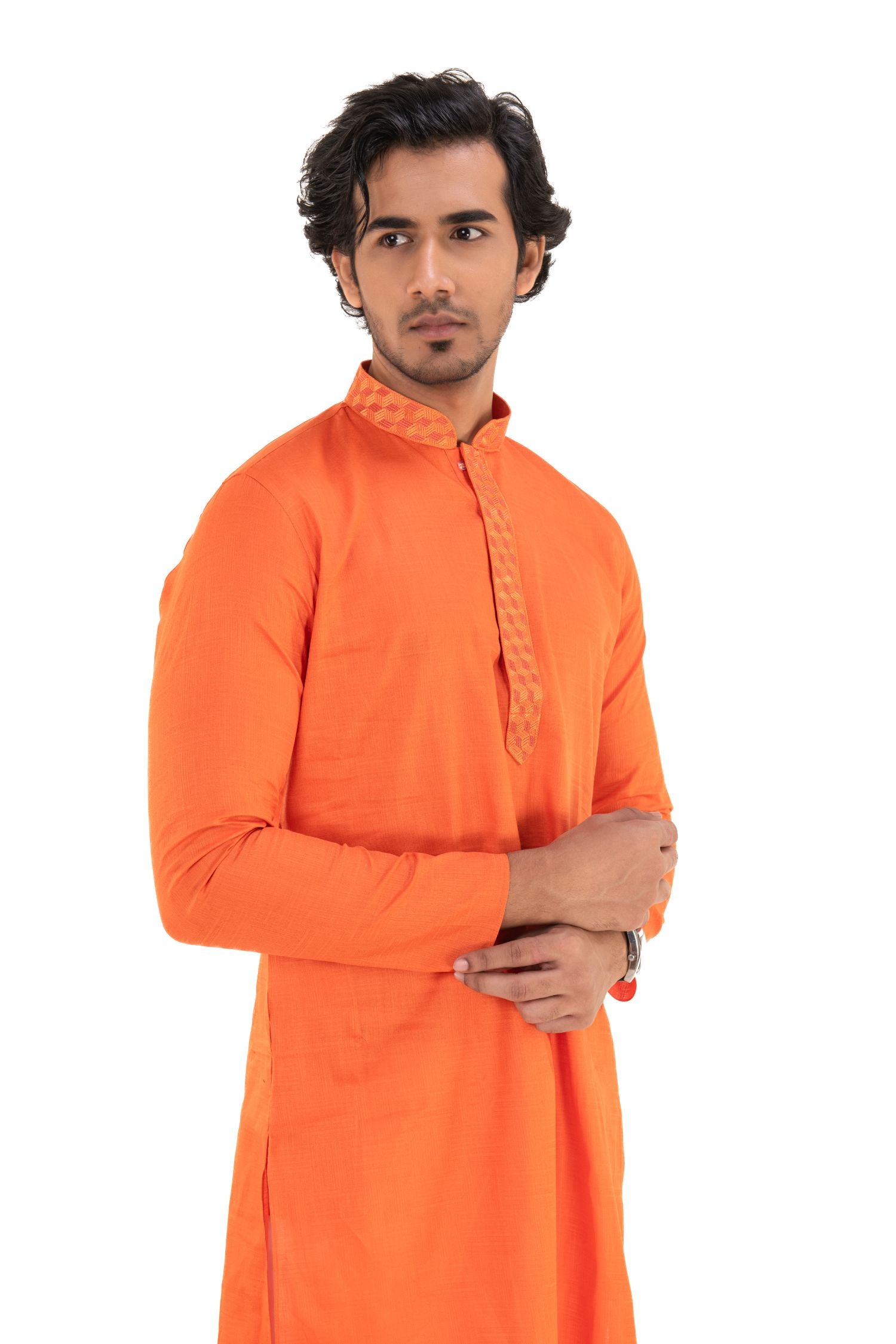 Solid Mandarin Collar Kurta