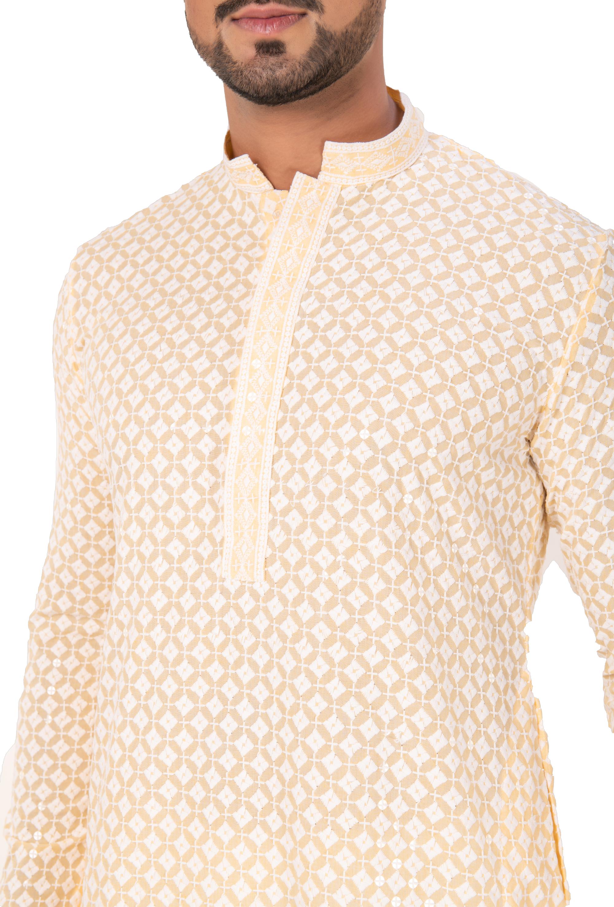 Lucknavi Chikankari Embroidered Kurta Set