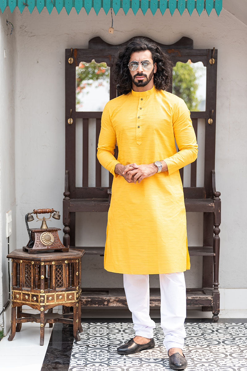 Cotton Kurta with Horizontal Stripes