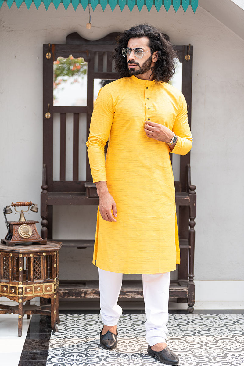 Cotton Kurta with Horizontal Stripes