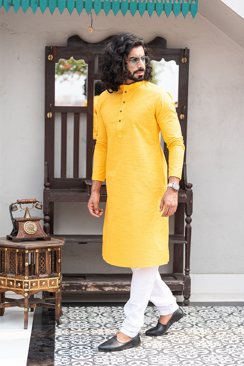 Cotton Kurta with Horizontal Stripes