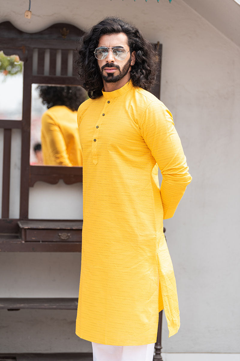 Cotton Kurta with Horizontal Stripes
