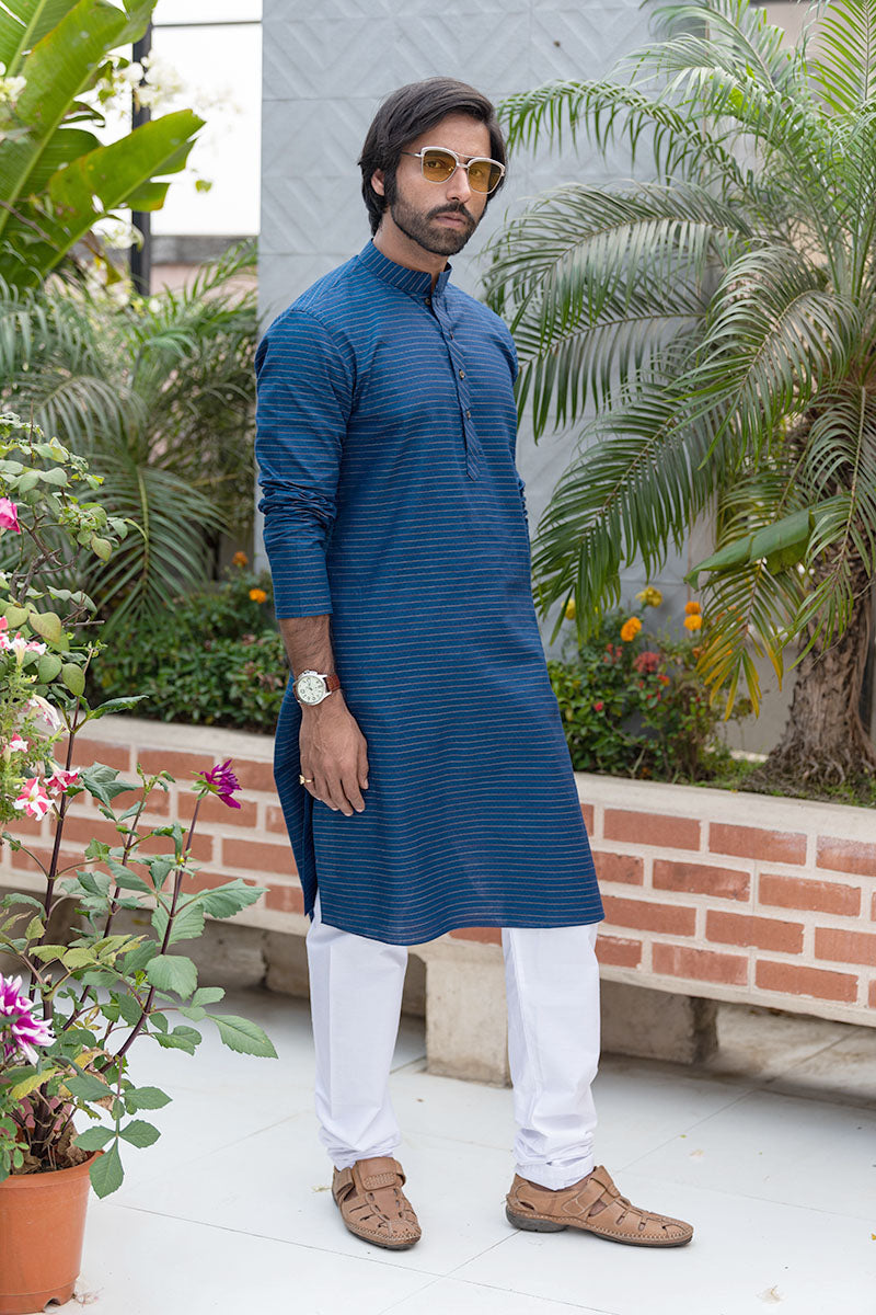 Cotton Kurta with Horizontal Stripes